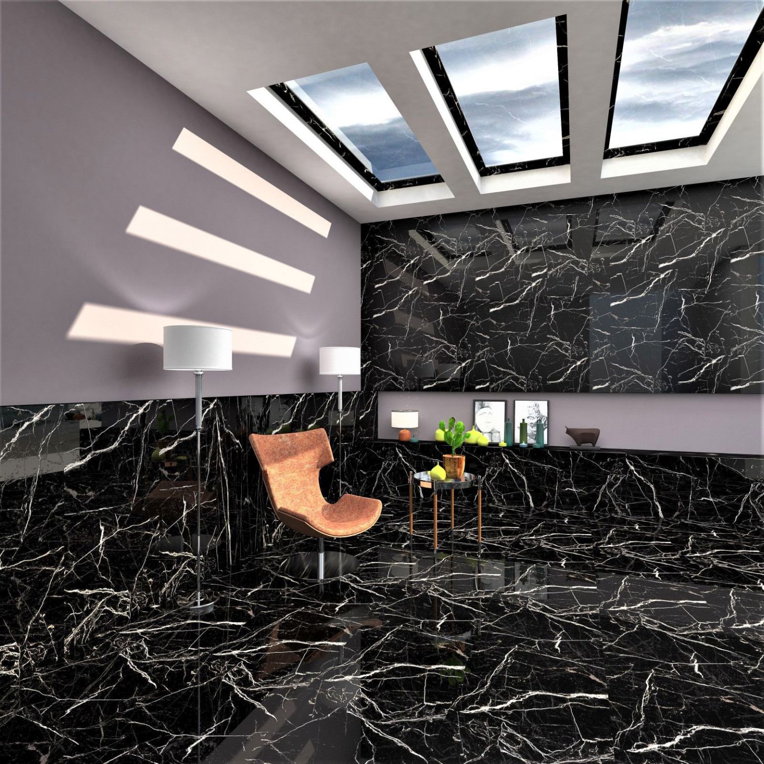 Керамогранит TileKraft Floor Tiles-PGVT Royal Flegama coffe High Gloss 60х120 см (5386)