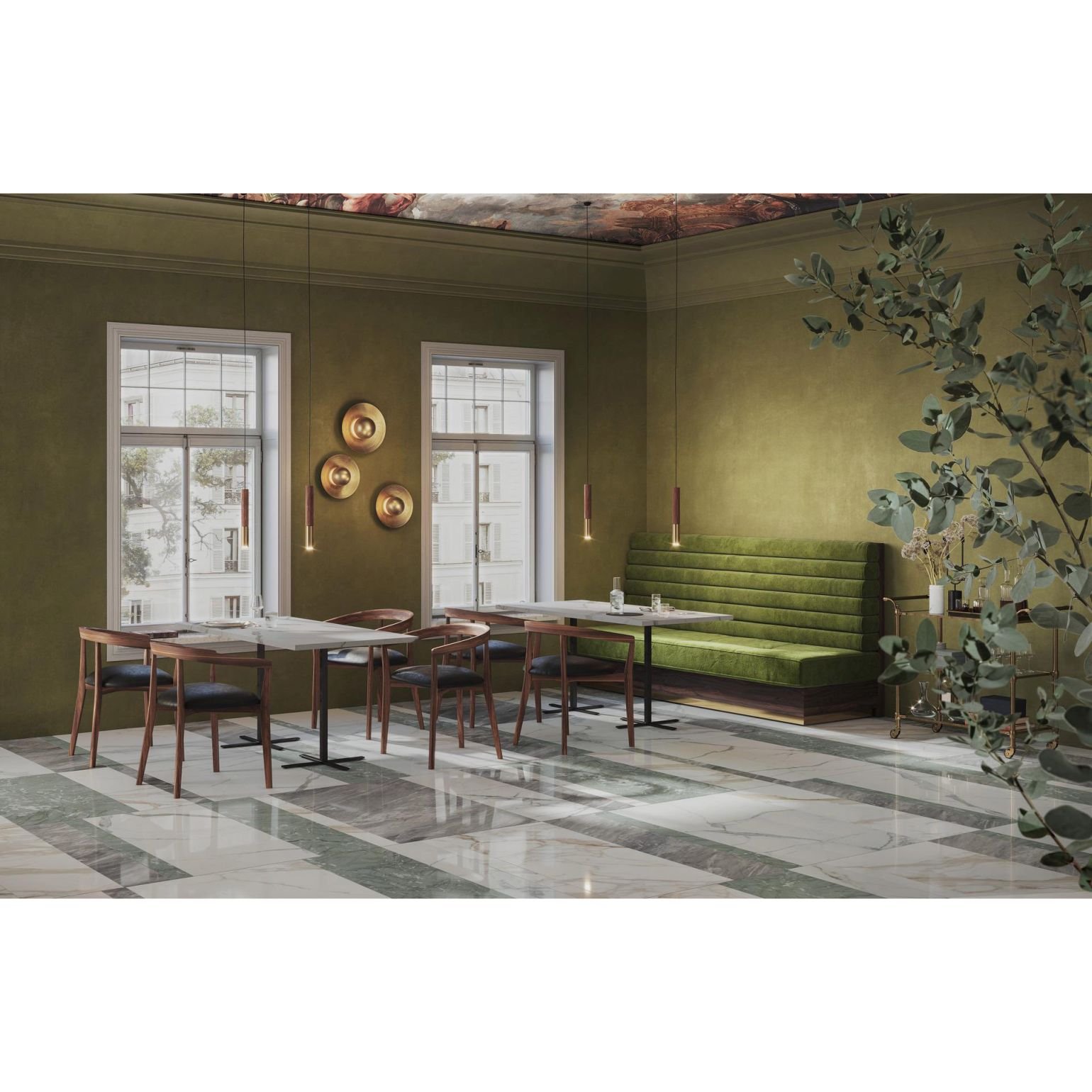 Керамогранит Ragno Marazzi Inc Verde Antiqua Gl Rt 60x120 см
