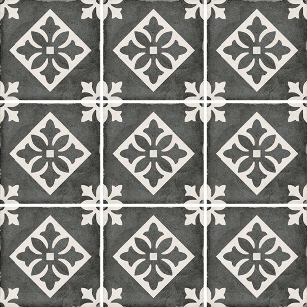 Декор Equipe (Эквип) Art Nouveau Padua Black 20x20 см (24416)