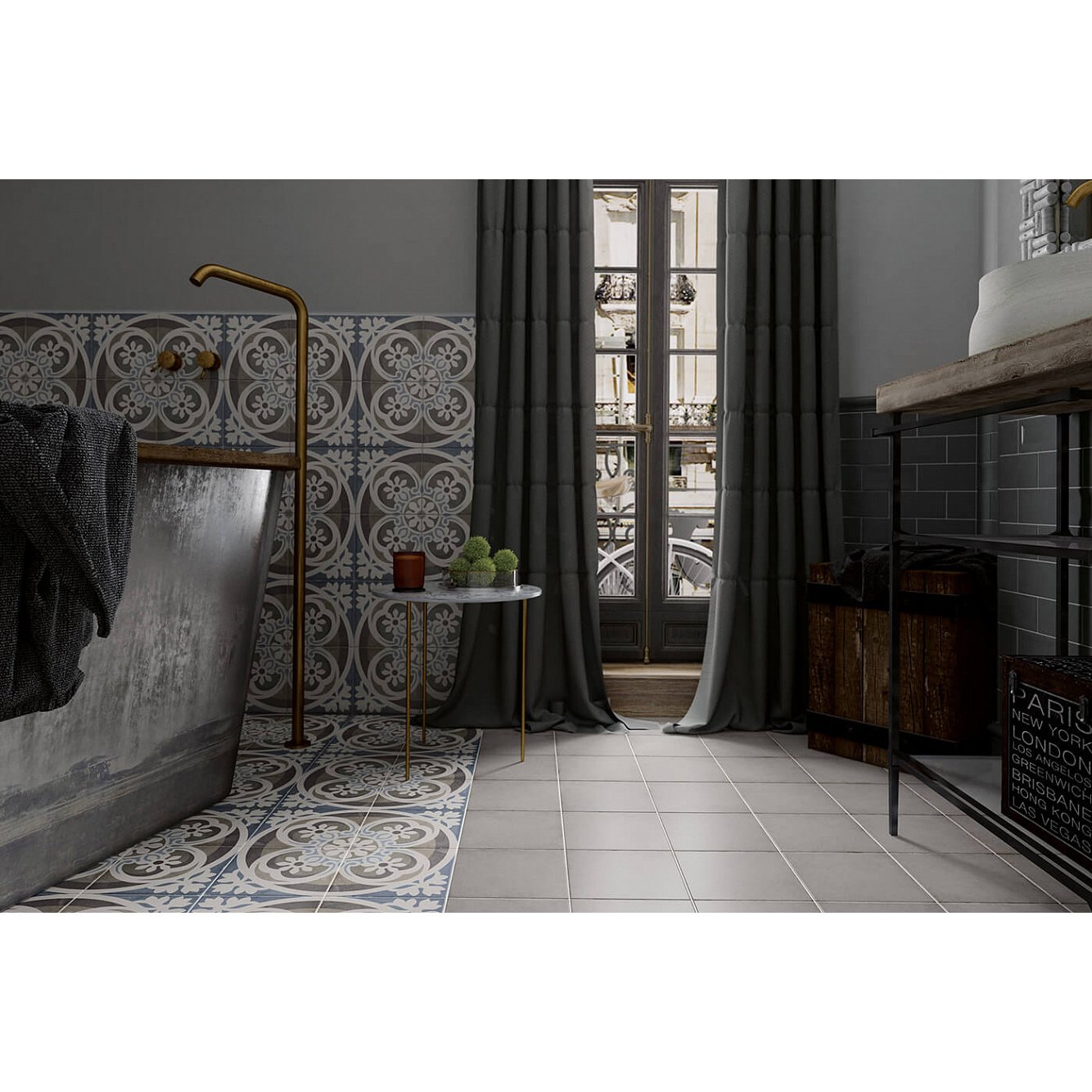 Декор Equipe Art Nouveau Palais Blue 20x20 см (24410)