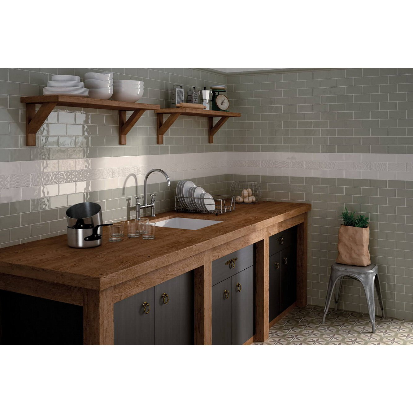 Настенная плитка Equipe (Эквип) Masia Gris Oscuro 7.5x30 см (20716)