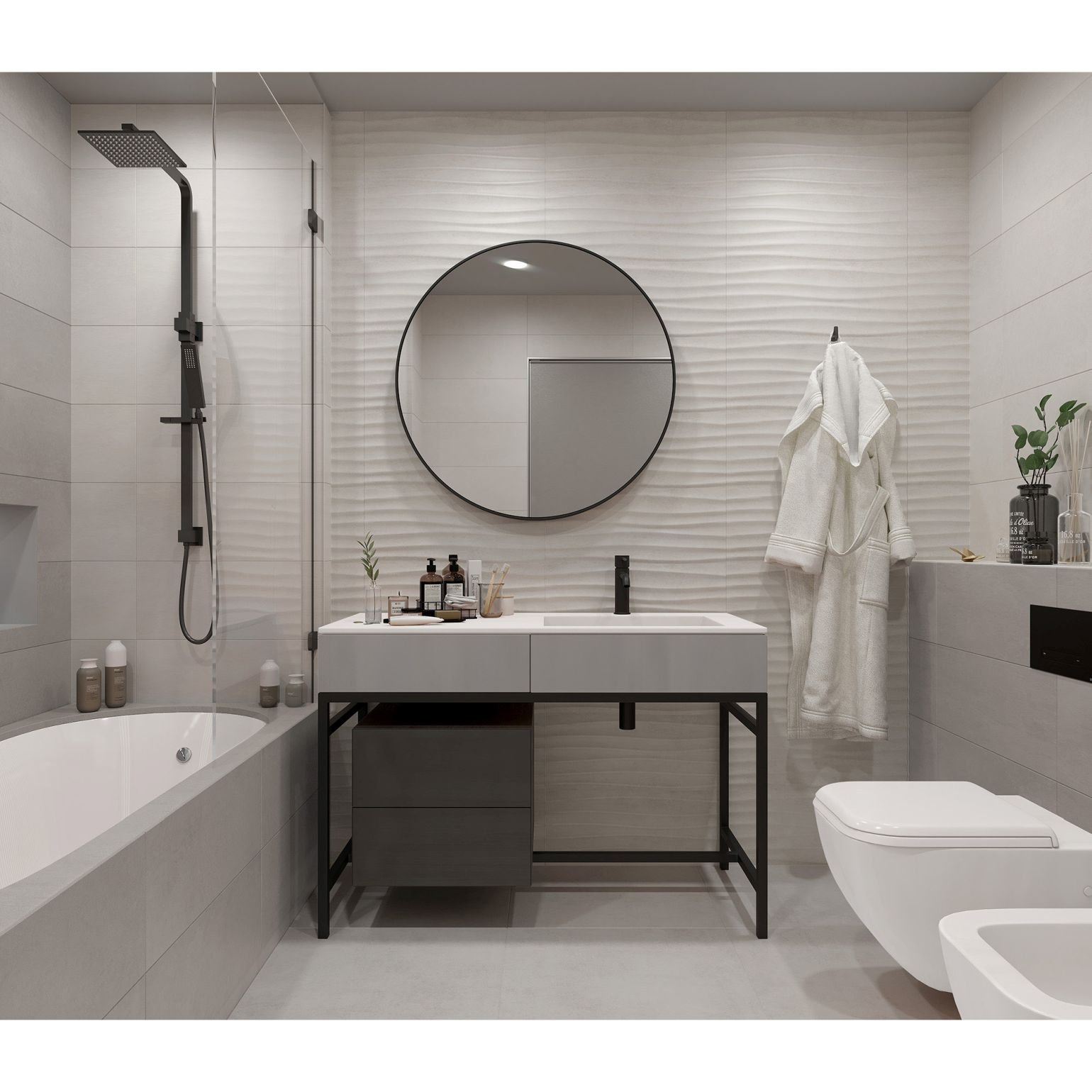 Настенная плитка Global Tile (Глобал Тайл) Eco Loft GT 60x25 см Светло-серый 10100001350