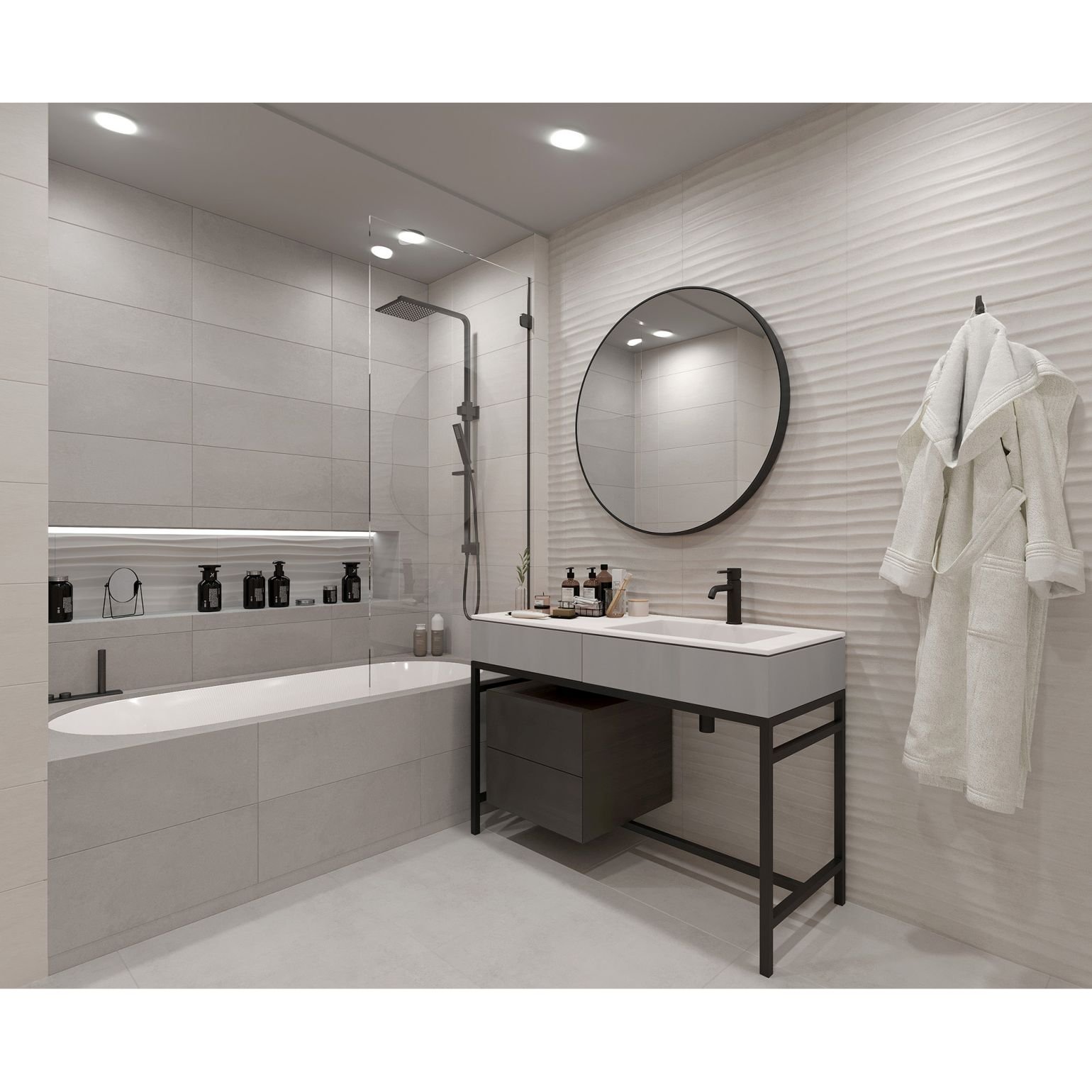 Настенная плитка Global Tile (Глобал Тайл) Eco Loft GT 60x25 см Светло-серый 10100001350