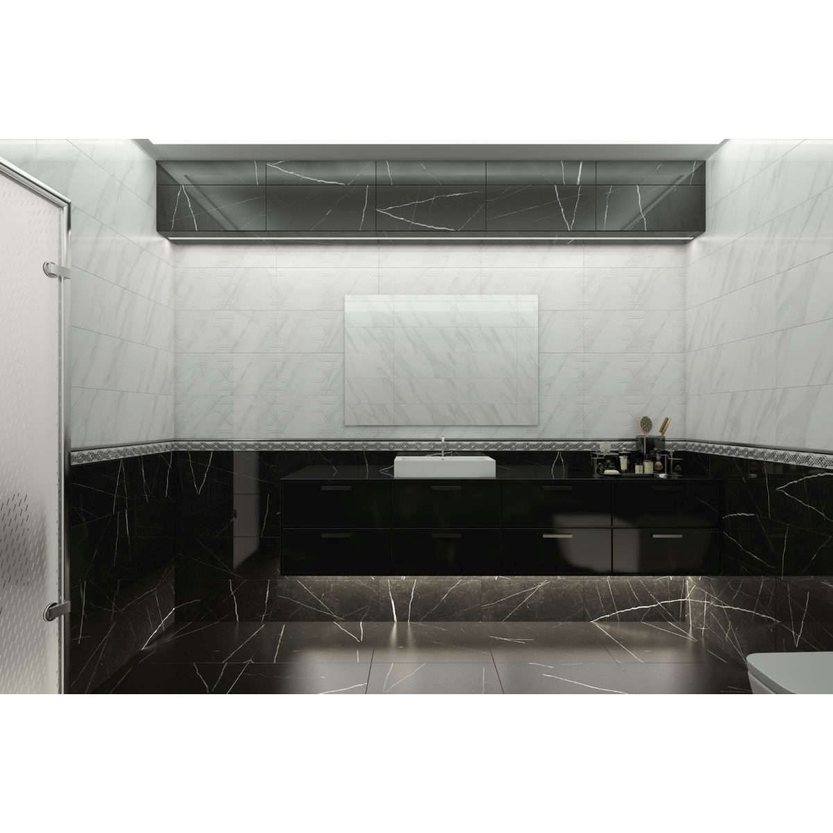 Настенная плитка Global Tile (Глобал Тайл) Aurora GT 60x25 см, толщ. 8 мм, Серый 10100000452