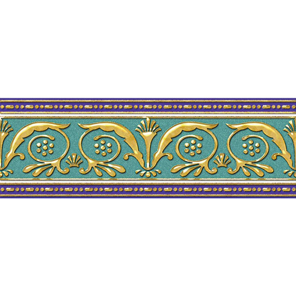 Бордюр Ceramique Imperiale Золотой бирюзовый 9х25 см (05-01-1-93-03-71-905-0)