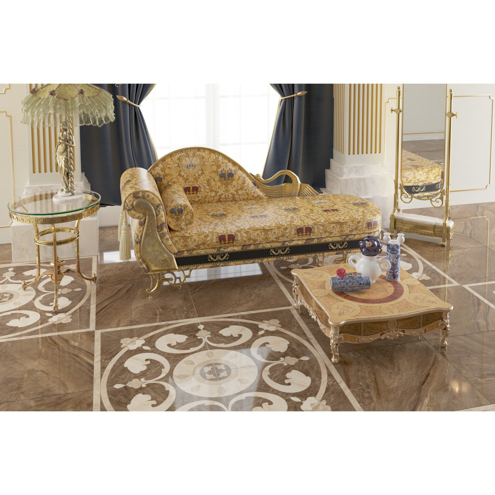 Плитка напольная Golden Tile (Голден Тайл) Louvre коричневый 40х40 см (267870)