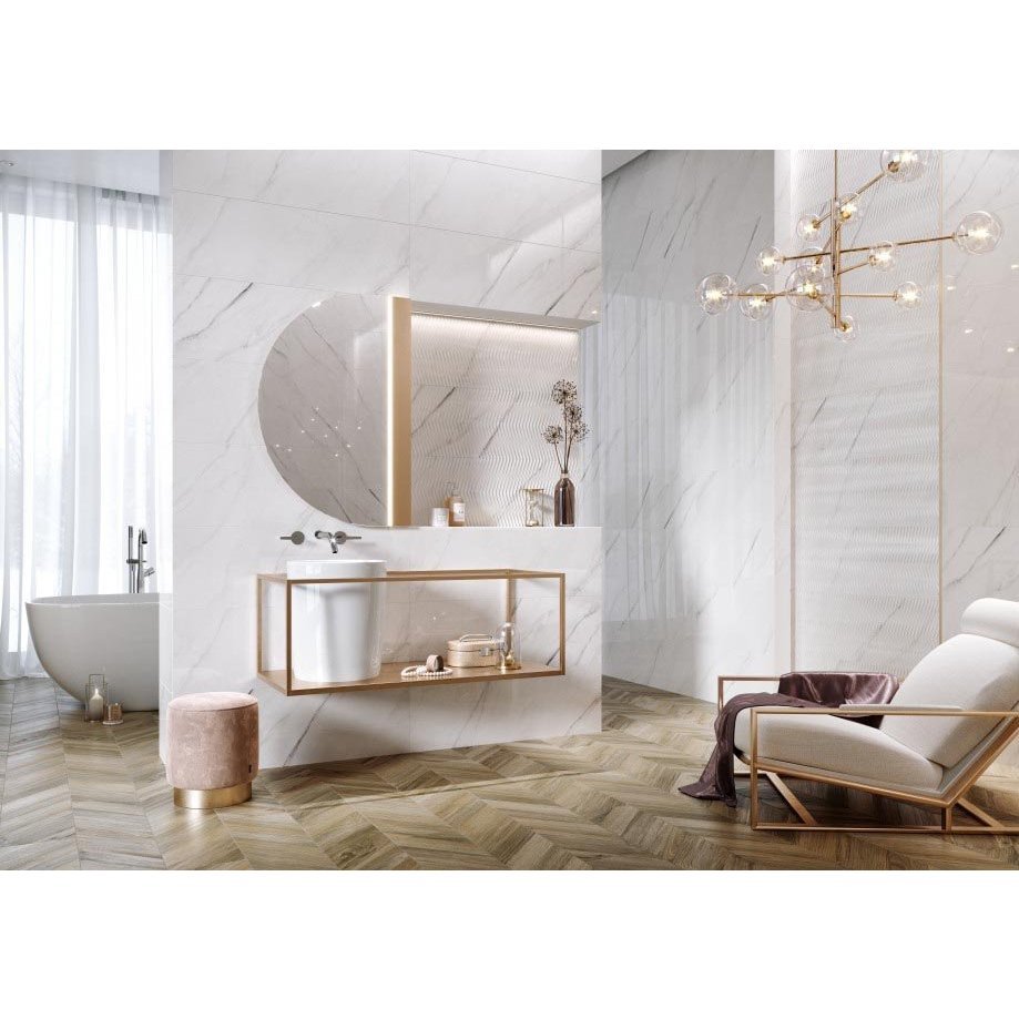 Керамогранит Meissen (Мейсен) Carrara Chic шеврон B светло-коричневый 22,1x89 см (O-CCH-GGA394)