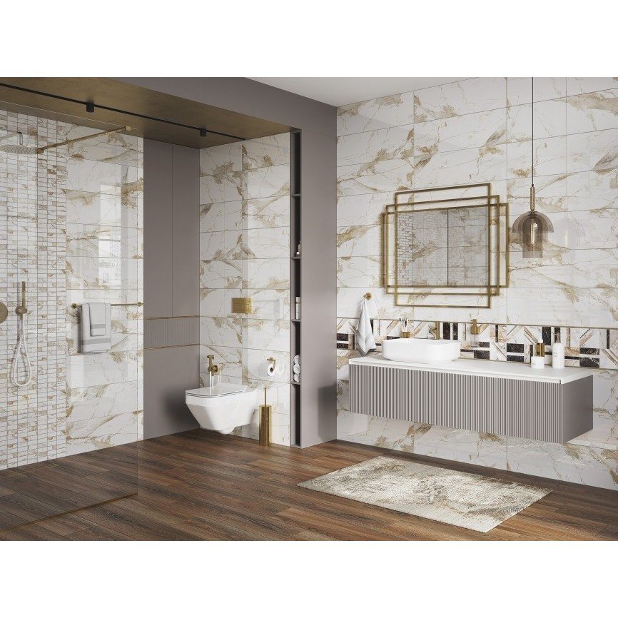 Керамогранит Meissen (Мейсен) Wildchic Wild chic темно-коричневый рельеф ректификат 21,8x89,8 см (16506)