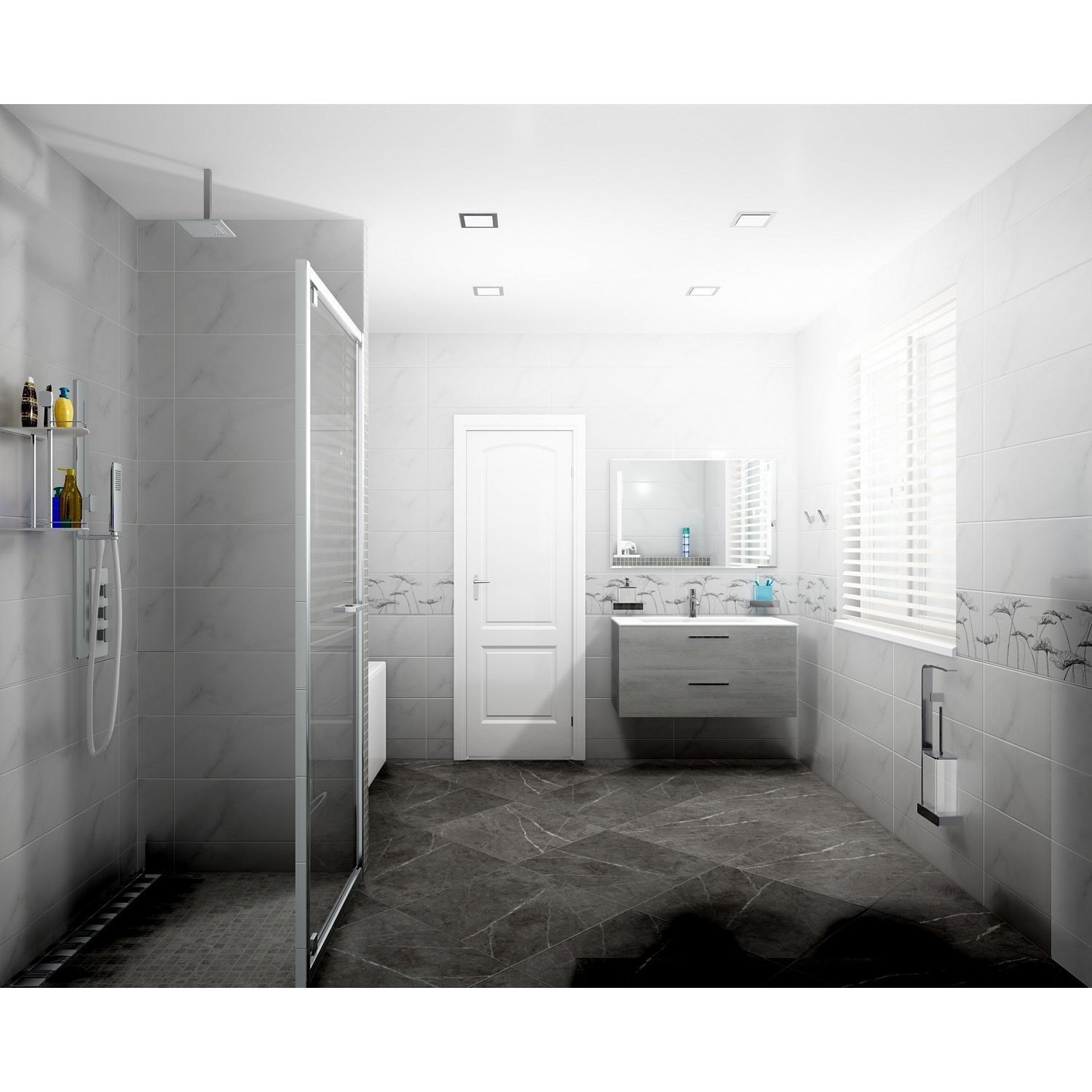 Плитка Meissen Elegance белый 25х75 см (EGU051D)