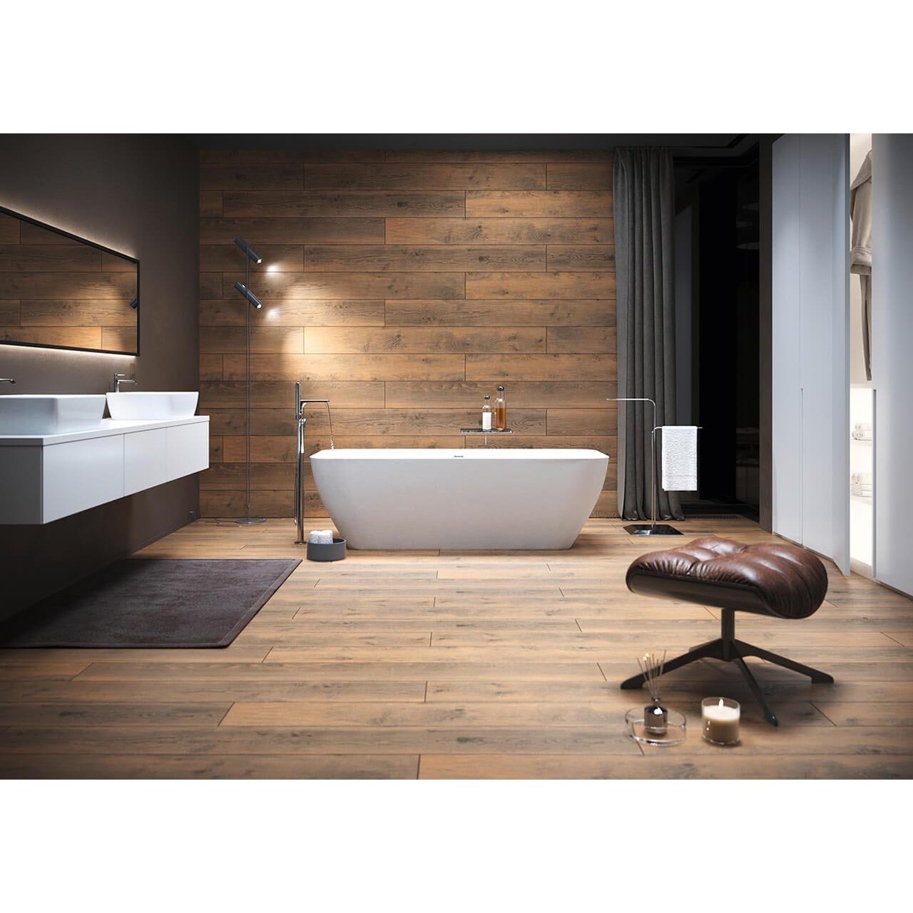 Керамогранит Meissen (Мейсен) Grandwood Rustic темно-коричневый 19,8x119,8 см (O-GWR-GGO514)