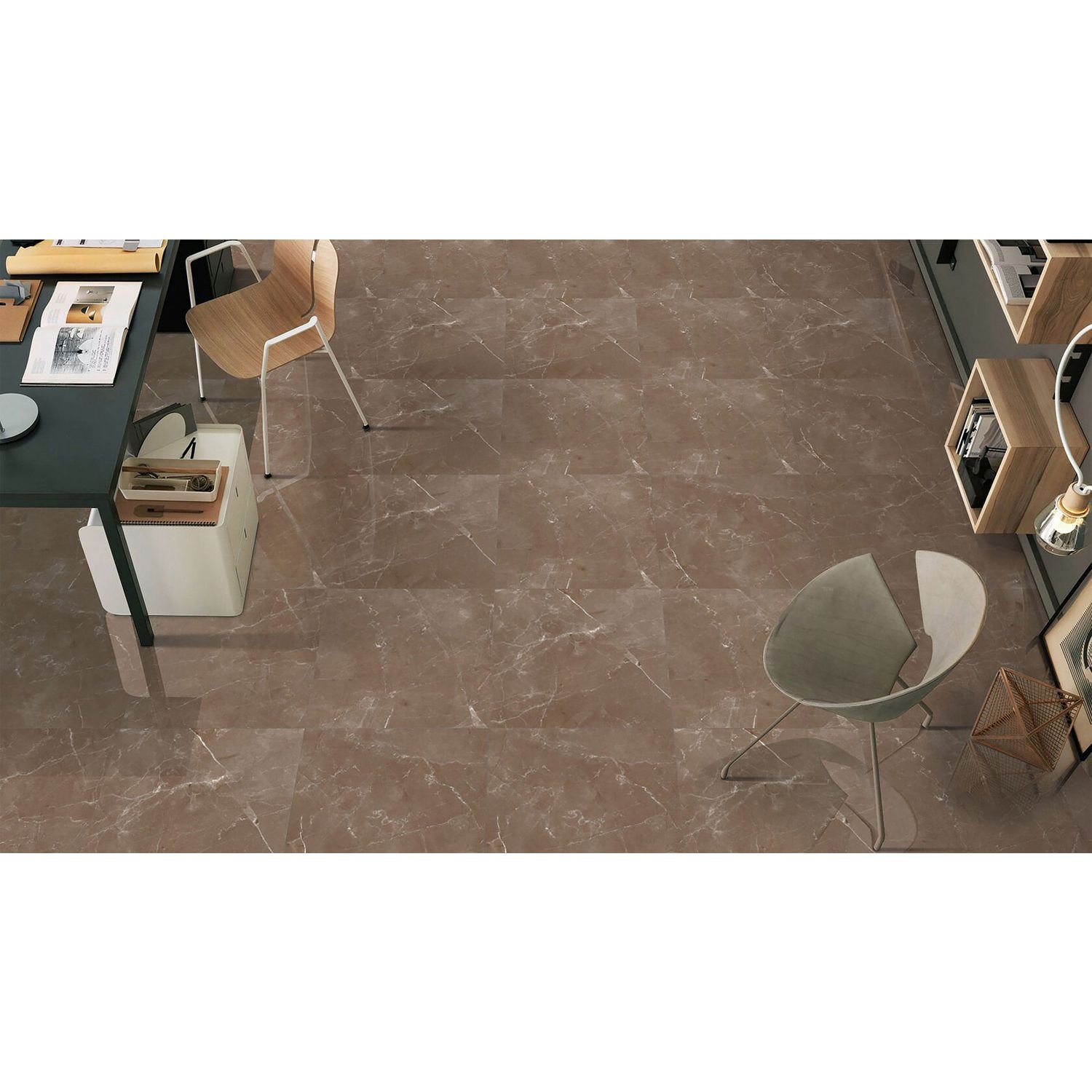 Керамогранит Azario (Азарио) Essens Choco High Glossy 60х60 см, глянцевый (E112082160HG)