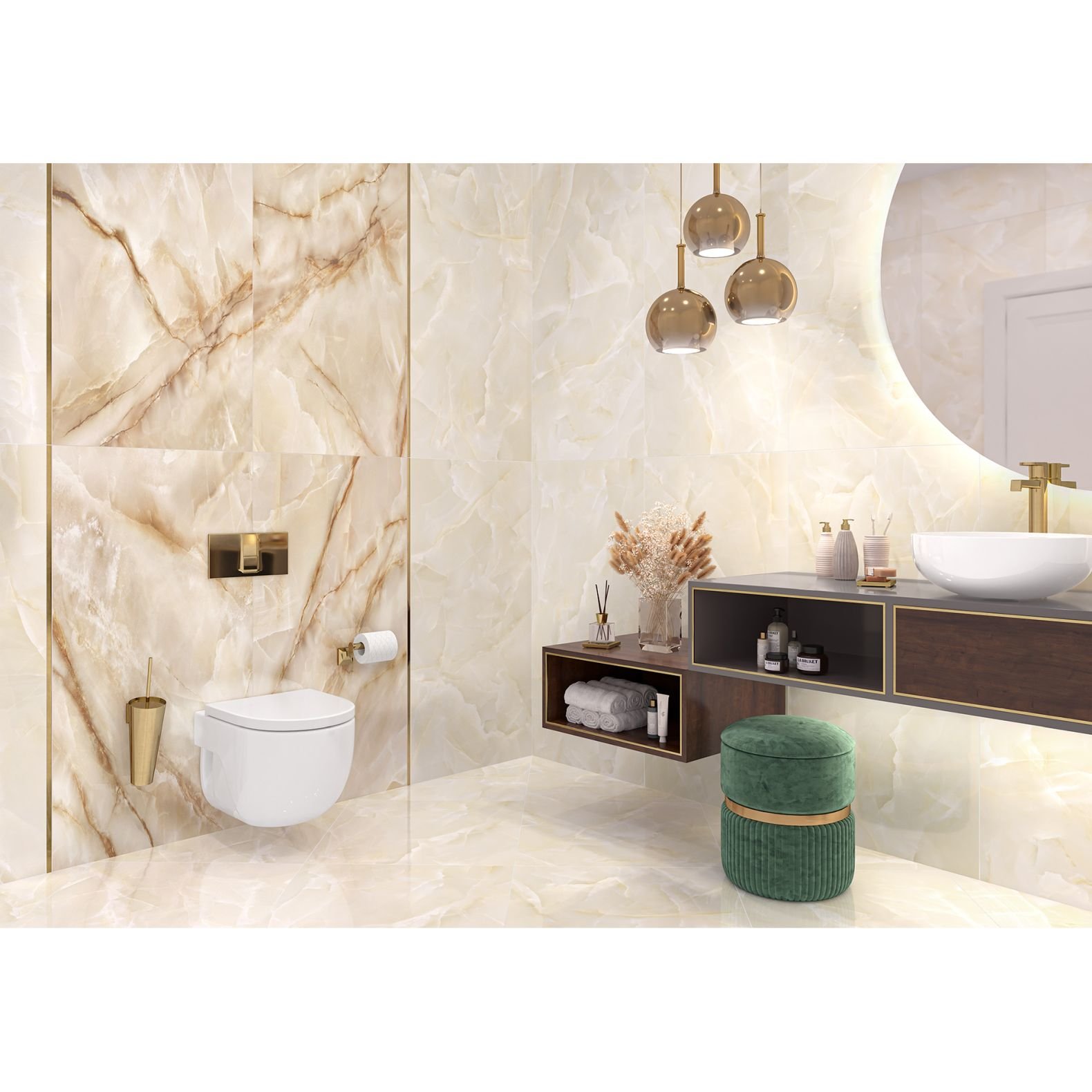 Керамогранит LCM (ЛКМ) Talisman Onyx Crema полированный 60х60 см (6060TLN01P)