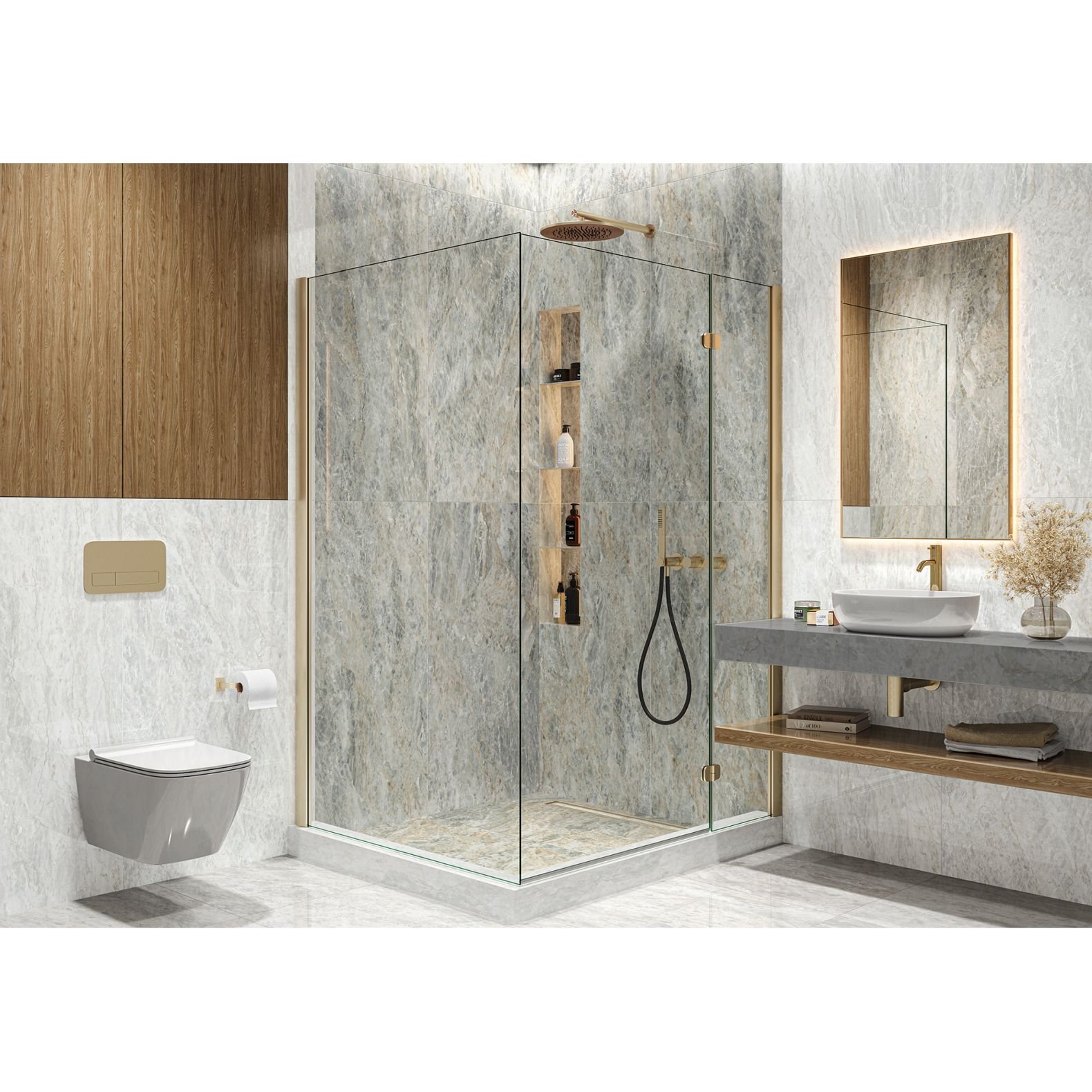 Керамогранит LCM (ЛКМ) Sirius Gold полированный 60х120 см (60120SIR55P)