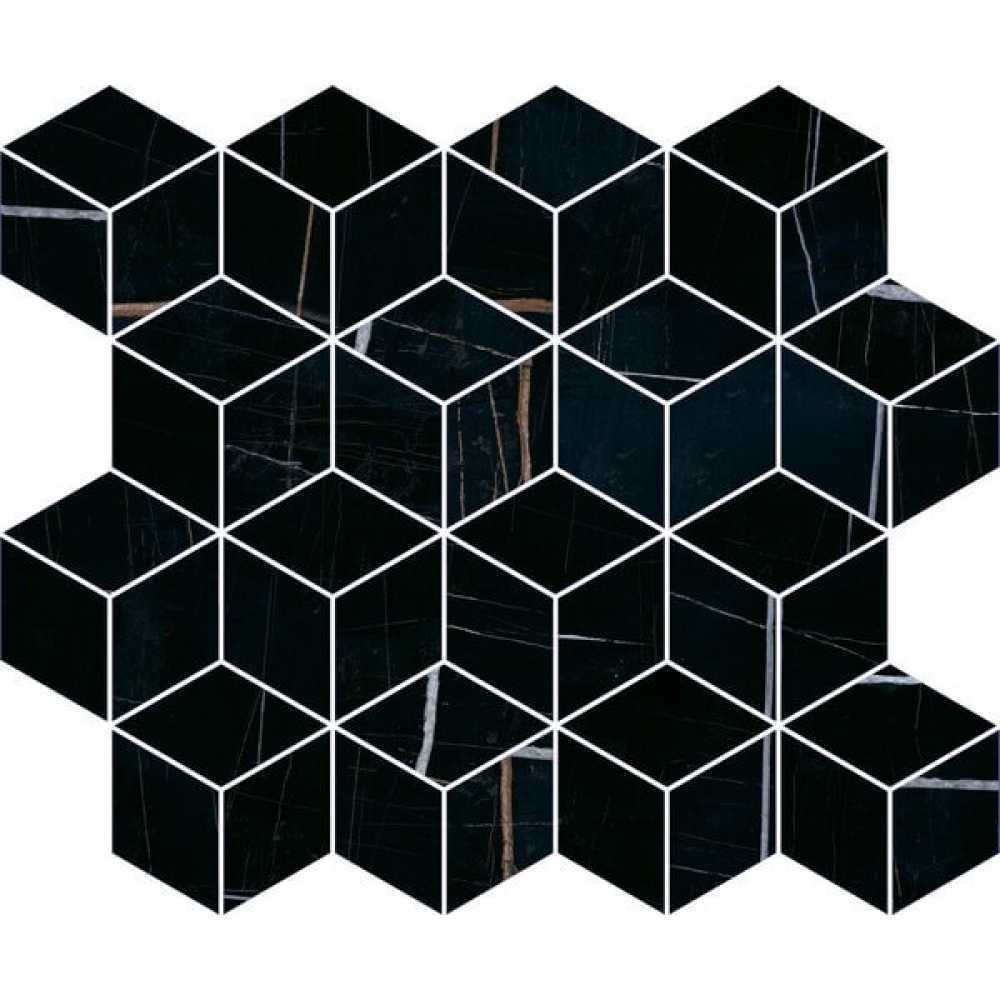 Декор Kerama marazzi Греппи черный мозаичный 37.5х45 см (T017/14026)