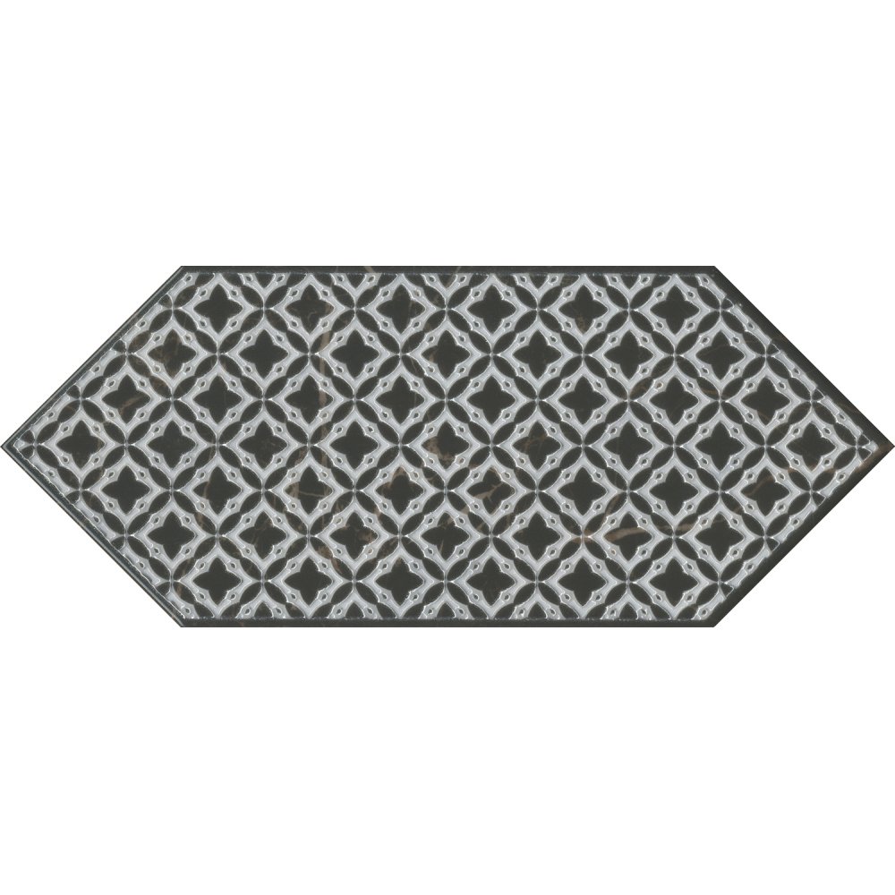 Декор Kerama Marazzi (Керама Марацци) Келуш 1 черно-белый 14х34 см, толщ. 6.9 мм, (HGD/A480/35006)