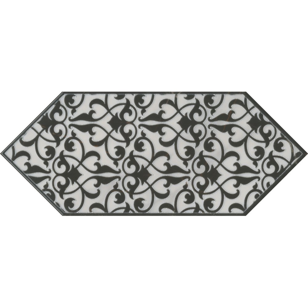 Декор Kerama Marazzi (Керама Марацци) Келуш 2 черно-белый 14х34 см, толщ. 6.9 мм, (HGD/A481/35006)