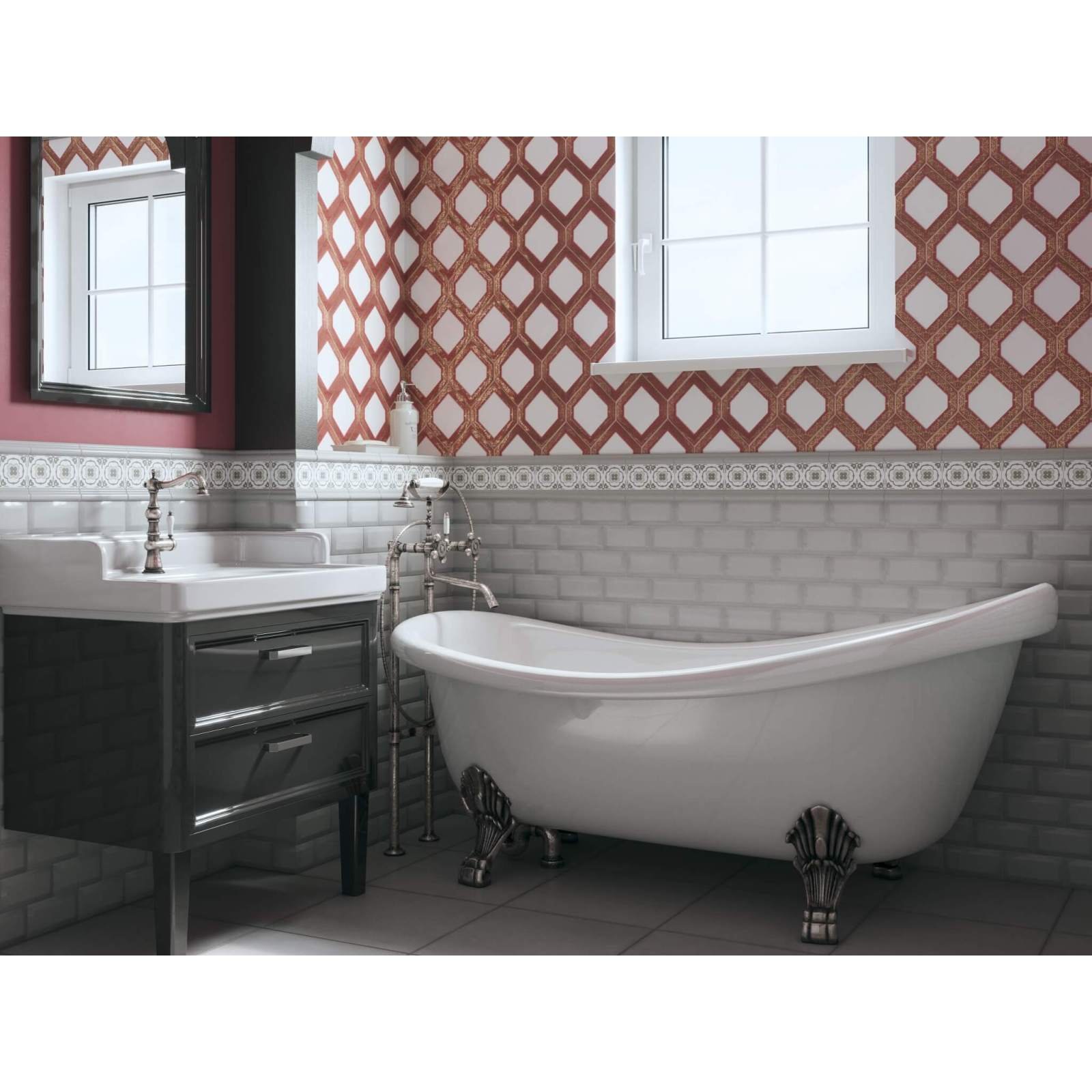 Бордюр Kerama Marazzi (Керама Марацци) Клемансо серый темный багет 3х15 см (BLD032)