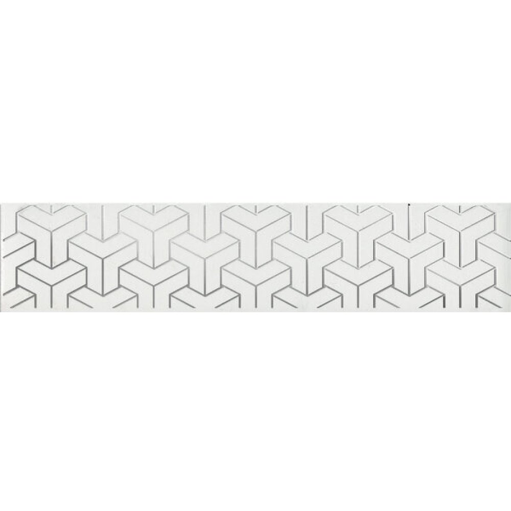 Бордюр Kerama Marazzi (Керама Марацци) Ломбардиа белый 5.4х25 см, толщ. 8 мм, (AD/A569/6397)