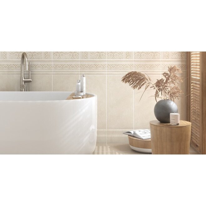 Бордюр Kerama Marazzi (Керама Марацци) Линарес беж обрезной 2.5х30 см (SPA038R)