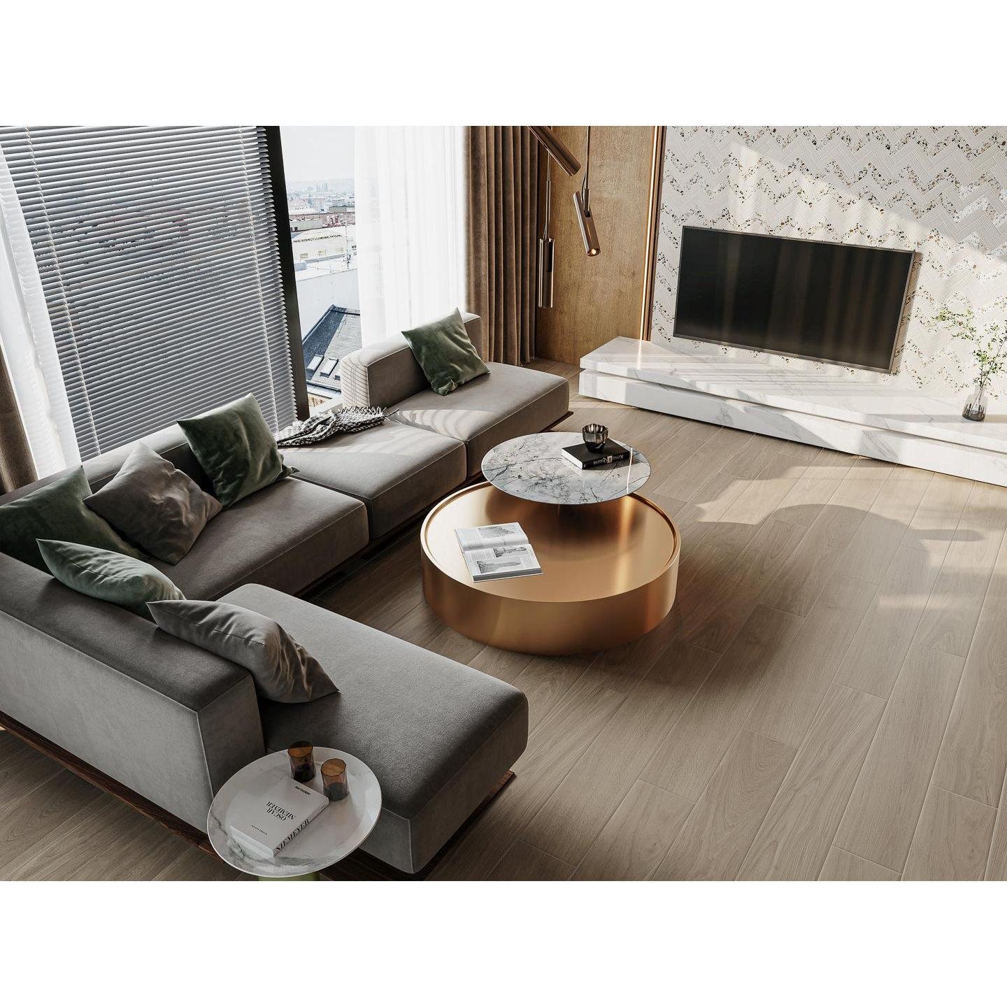 Керамогранит Kerama Marazzi (Керама Марацци) Монтиони коричневый матовый обрезной 20х119.5 см, толщ. 9 мм, (SG526520R)