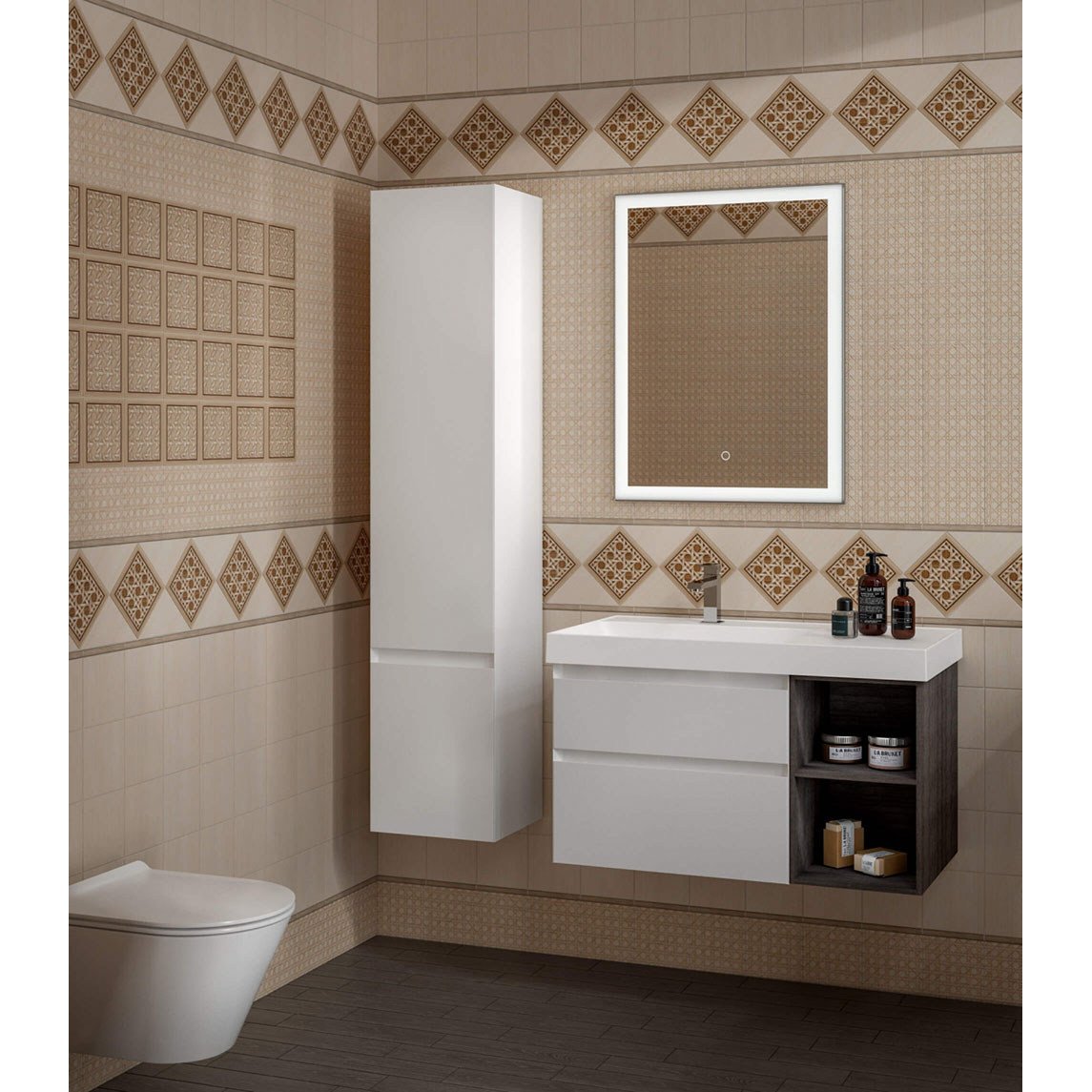 Плитка настенная Kerama Marazzi (Керама Марацци) Навильи бежевый структура 15х15 см (17069)