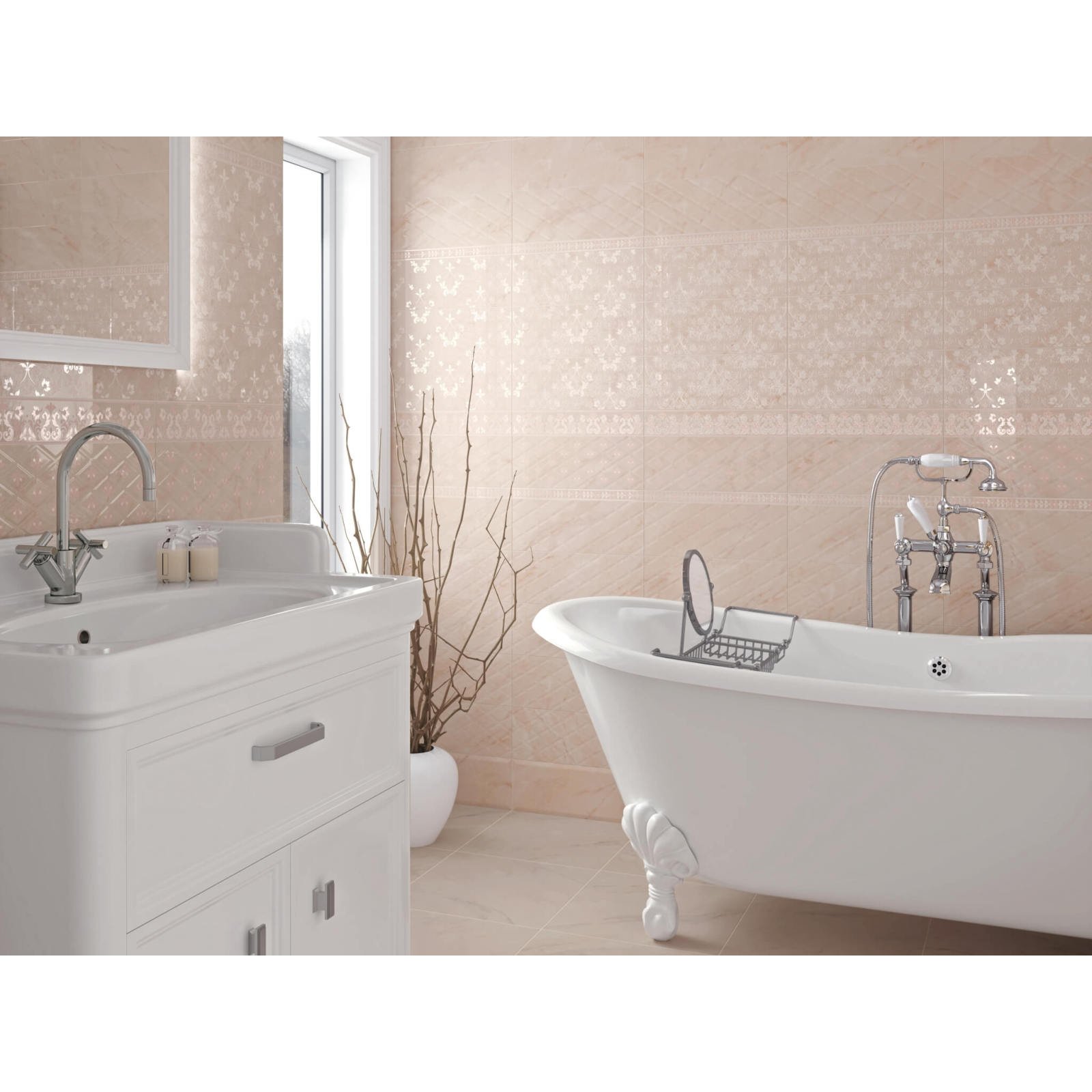 Бордюр Kerama Marazzi (Керама Марацци) Флораль 7.7х40.2 см (AD/A451/SG1608)