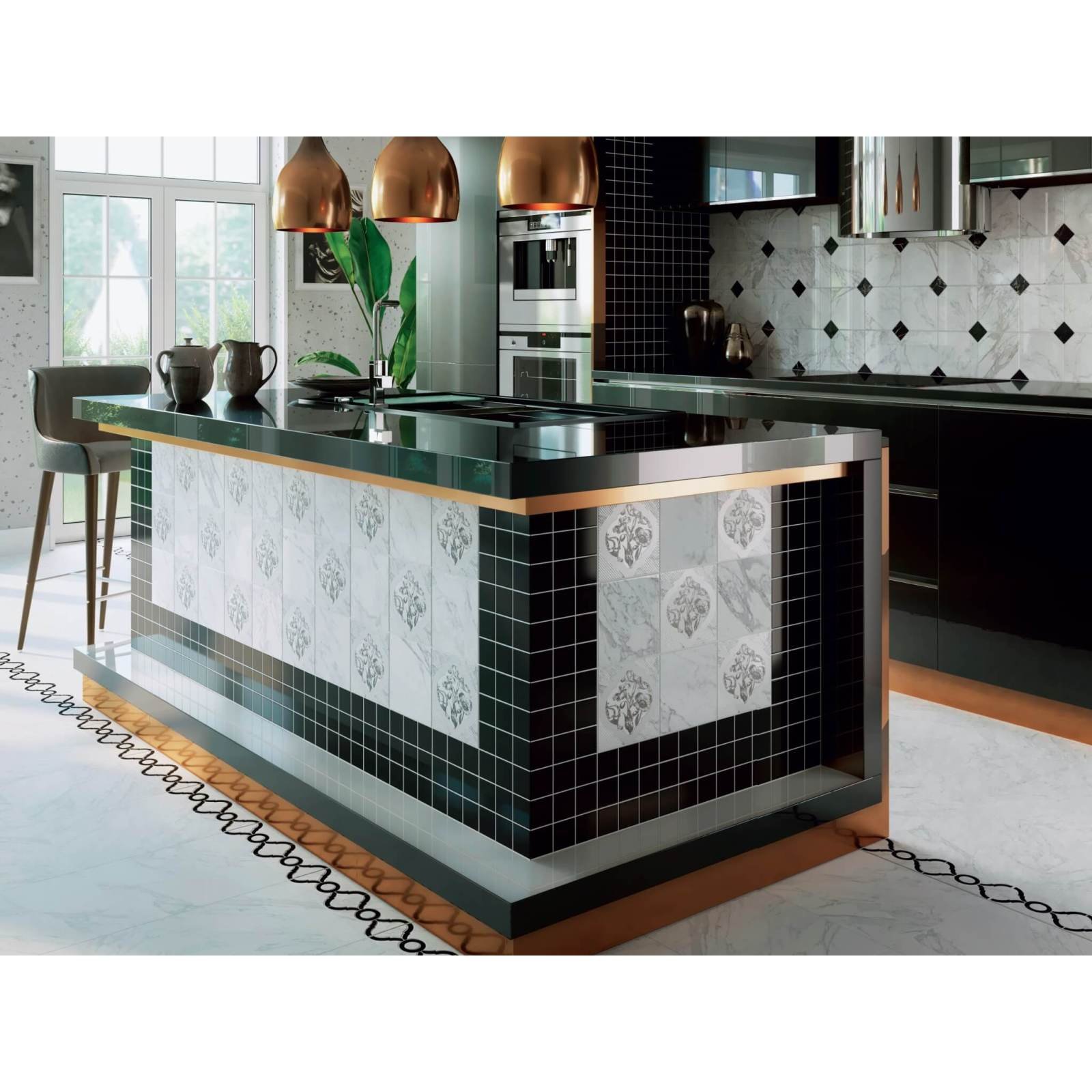 Бордюр Kerama Marazzi (Керама Марацци) Фрагонар наборный белый 9.9х30 см (ID91)