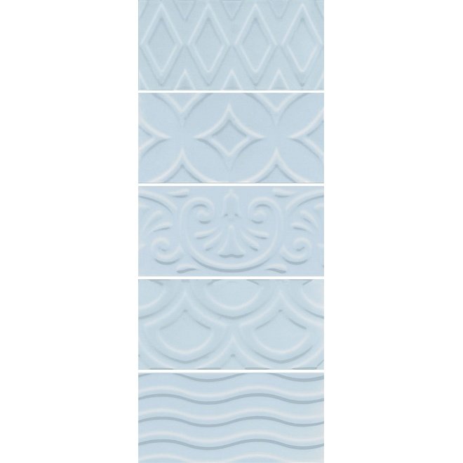 Плитка Kerama Marazzi (Керама Марацци) Авеллино голубой структура mix 7,4х15 см, толщ. 6.9 мм, (16015)