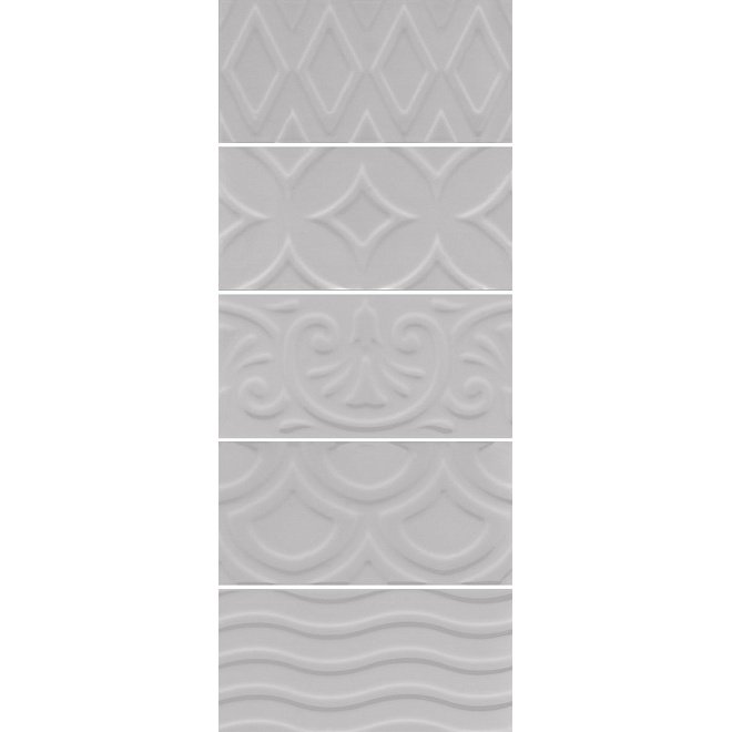 Плитка Kerama Marazzi (Керама Марацци) Авеллино серый структура mix 7,4х15 см, толщ. 6.9 мм, (16018)
