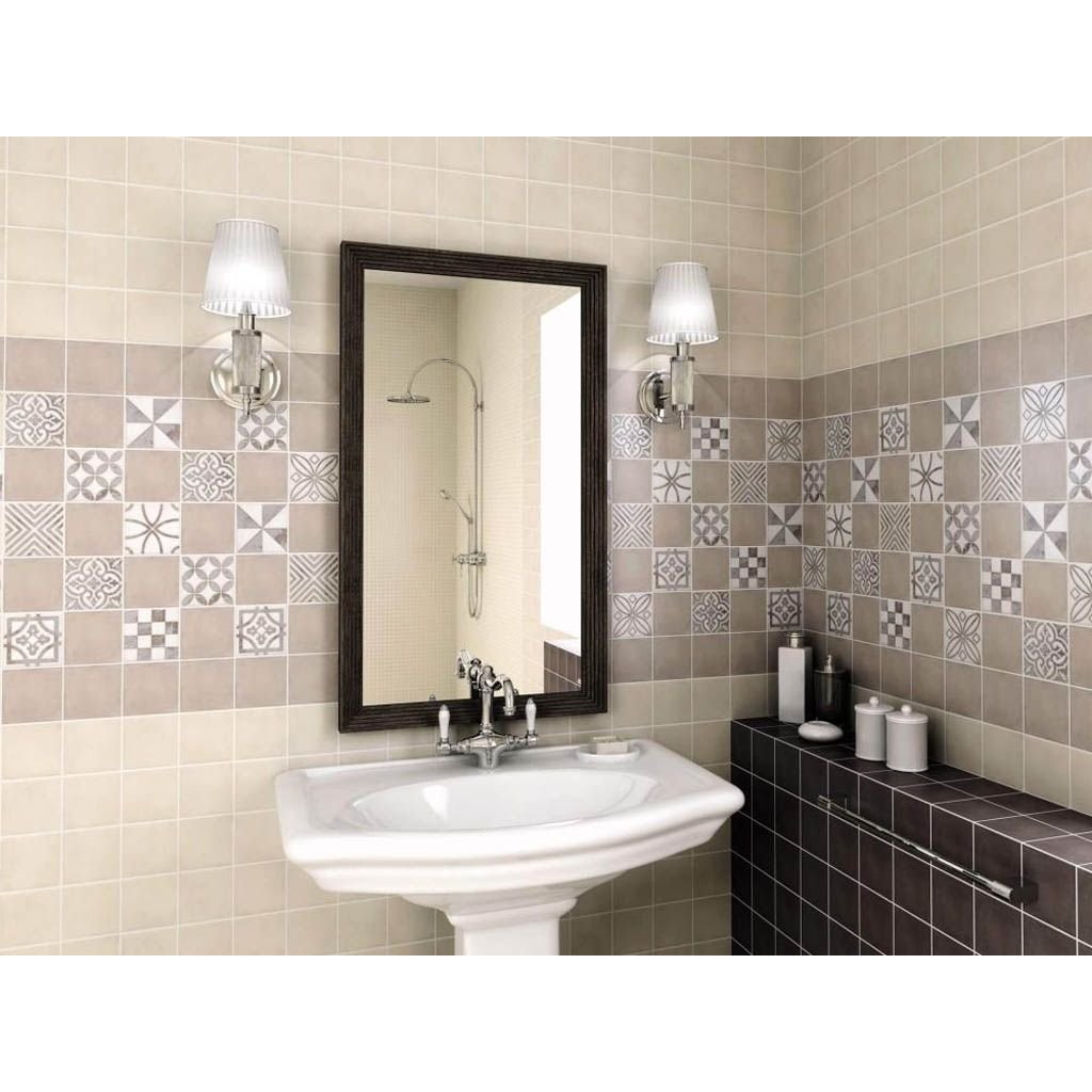 Вставка Kerama Marazzi (Керама Марацци) Амальфи орнамент коричневый 9,8х9,8 см (STG/ A405/ 1266H)