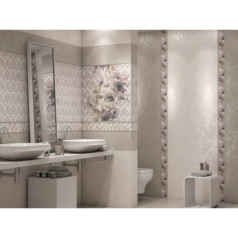 Бордюр Kerama Marazzi (Керама Марацци) Город на воде Цветы 8х25 см, толщ. 9 мм, (MLD/ A76/ 12106R)