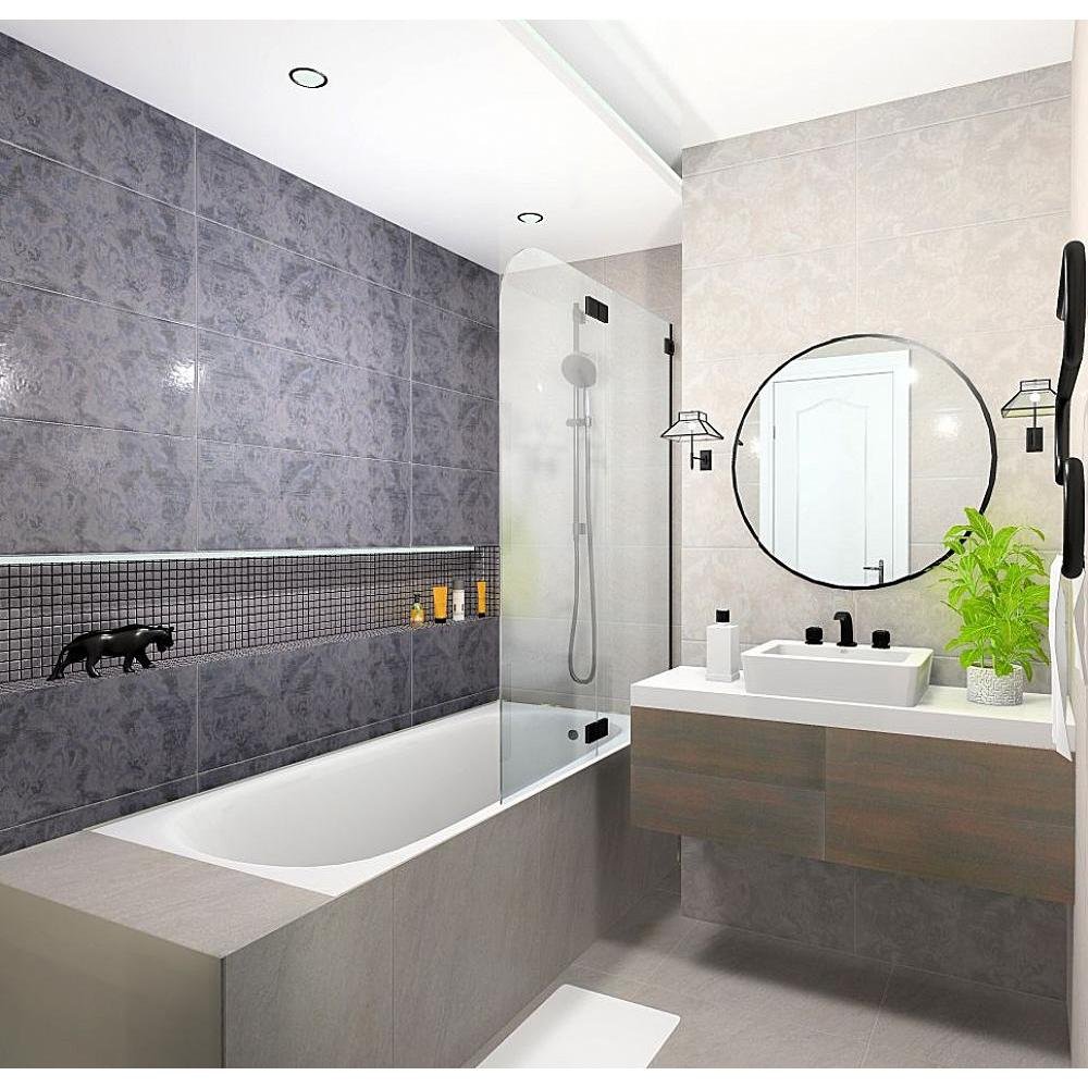 Бордюр Kerama Marazzi (Керама Марацци) Гренель серый обрезной 2,5х30 см (SPA032R)