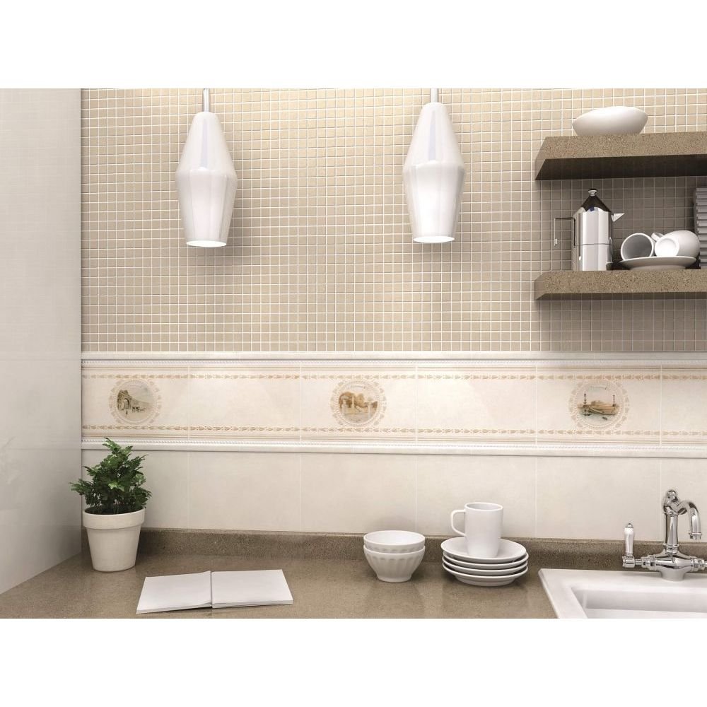 Бордюр Kerama Marazzi (Керама Марацци) Золотой пляж Багет темный беж 5х20 см, (BLB021)