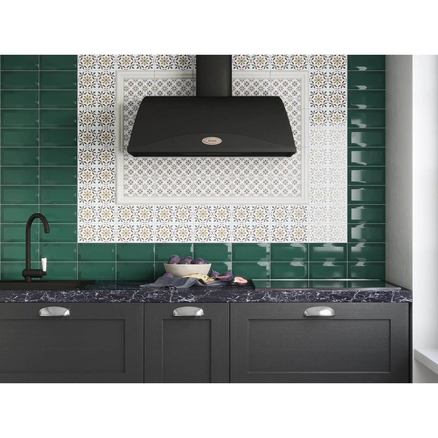 Бордюр Kerama Marazzi (Керама Марацци) Клемансо Багет зеленый 3х15 см, толщ. 16 мм, (BLD035)