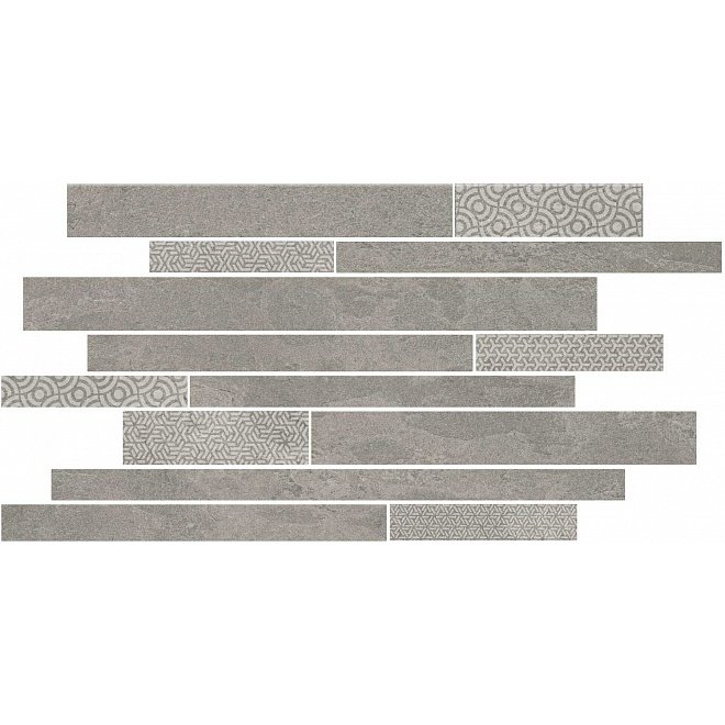 Декор Kerama Marazzi Ламелла серый мозаичный 25х50,2 см (SBM010/ SG4584)