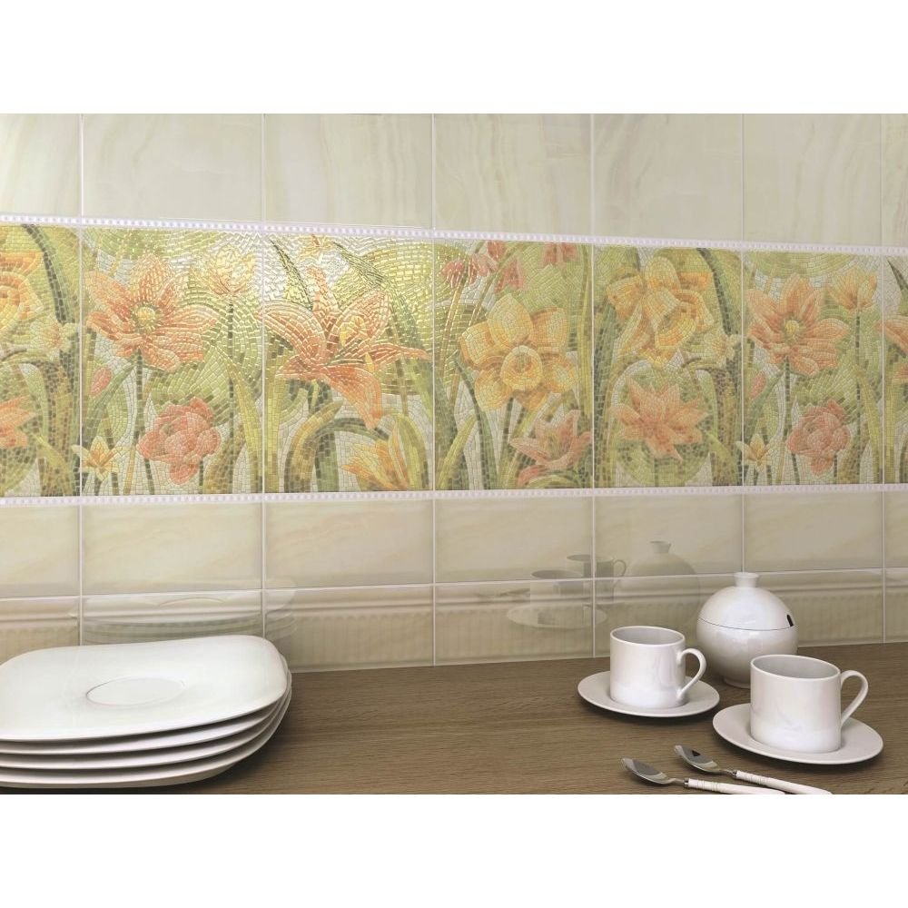 Бордюр Kerama Marazzi (Керама Марацци) Летний сад светлый 5,7х20 см (AD/ A287/ 8259)