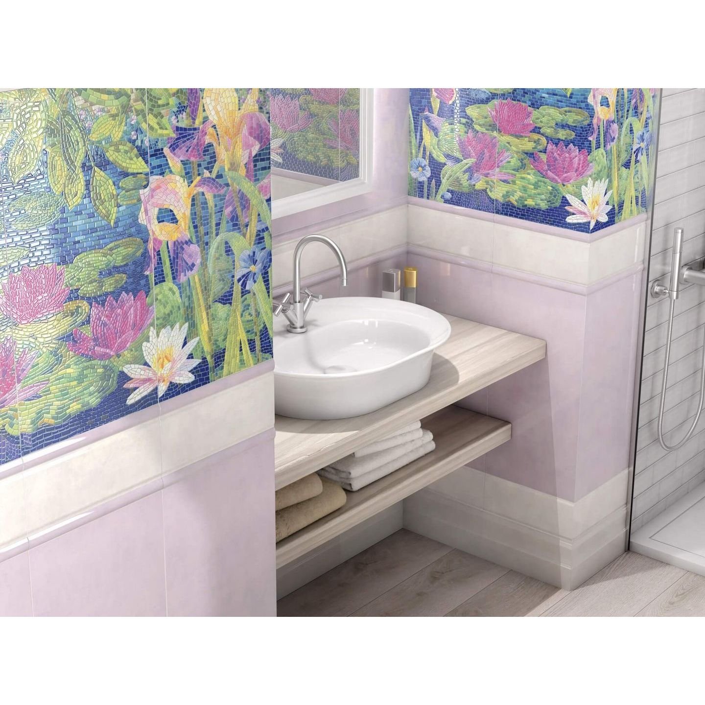 Бордюр Kerama Marazzi (Керама Марацци) Сад Моне лаппатированный 7,2х30 см (HGD/ A95/ 11000RL)