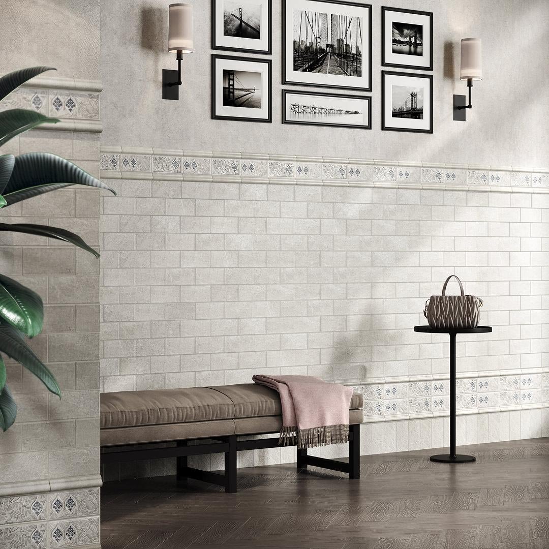 Плитка Kerama Marazzi (Керама Марацци) Сиена серый светлый матовый 7,4х15 см, толщ. 6.9 мм, (16085)