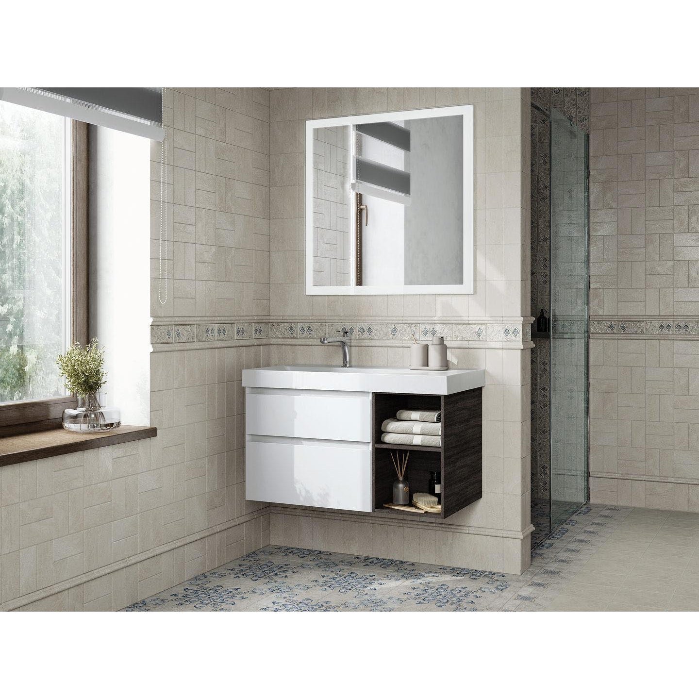 Плитка Kerama Marazzi (Керама Марацци) Сиена серый светлый матовый 7,4х15 см, толщ. 6.9 мм, (16085)