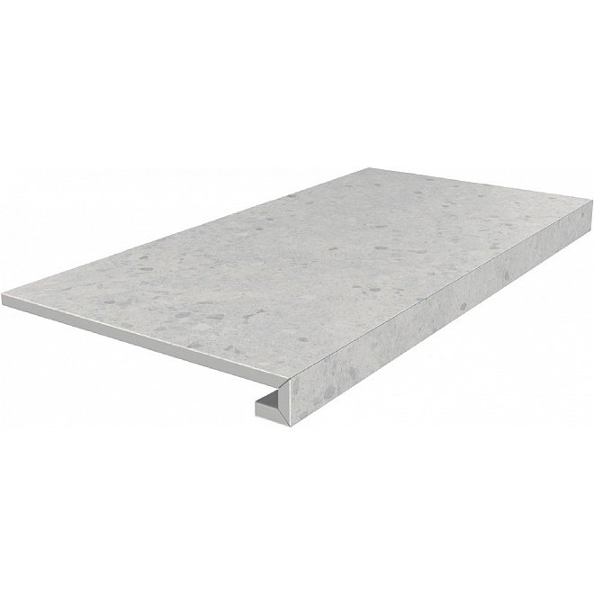 Ступень Kerama Marazzi (Керама Марацци) Терраццо клееная серый светлый 33х60 см (SG632400R/ GCF)