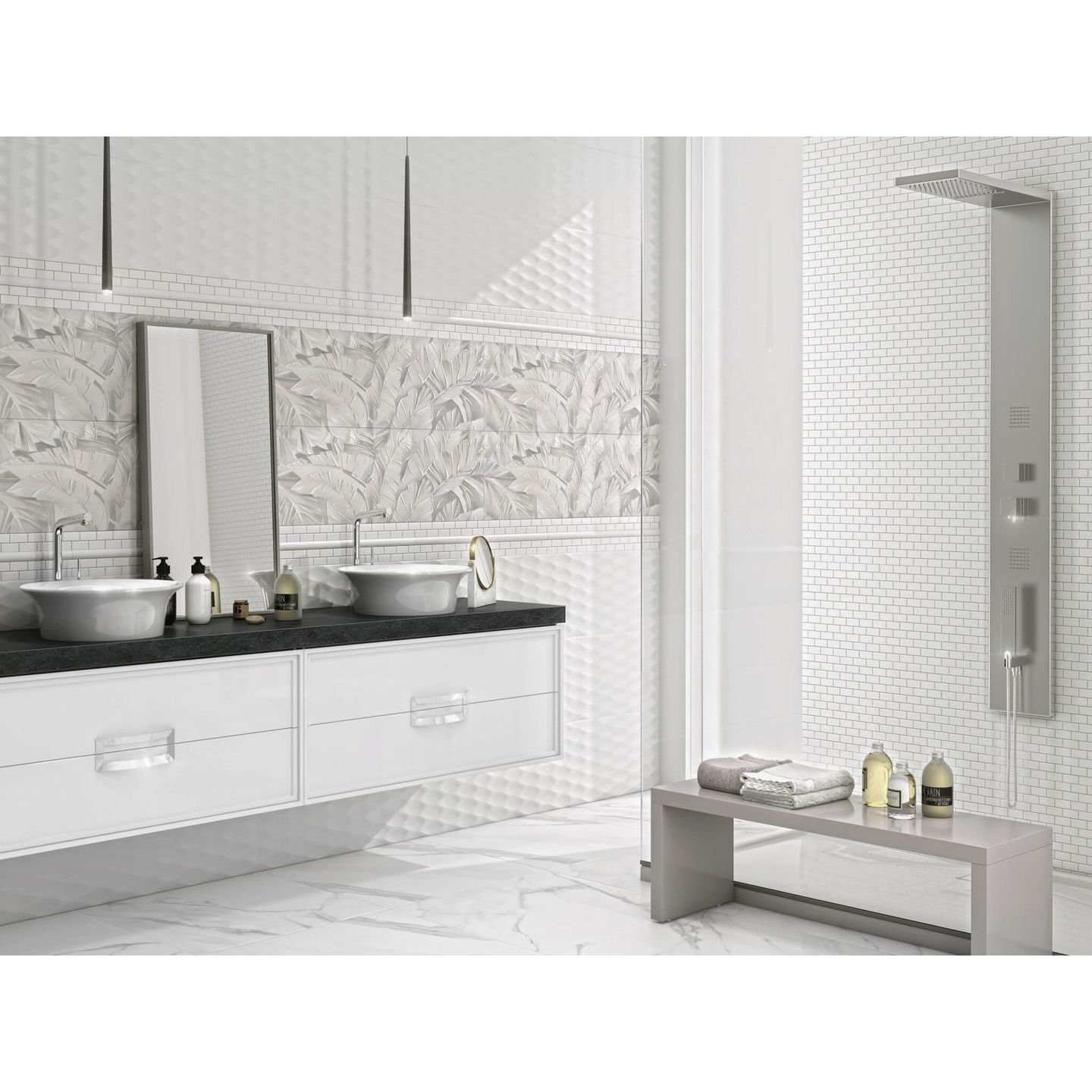 Бордюр Kerama Marazzi (Керама Марацци) Турнон белый матовый обрезной 2,5х30 см, толщ. 19 мм, (SPA033R)