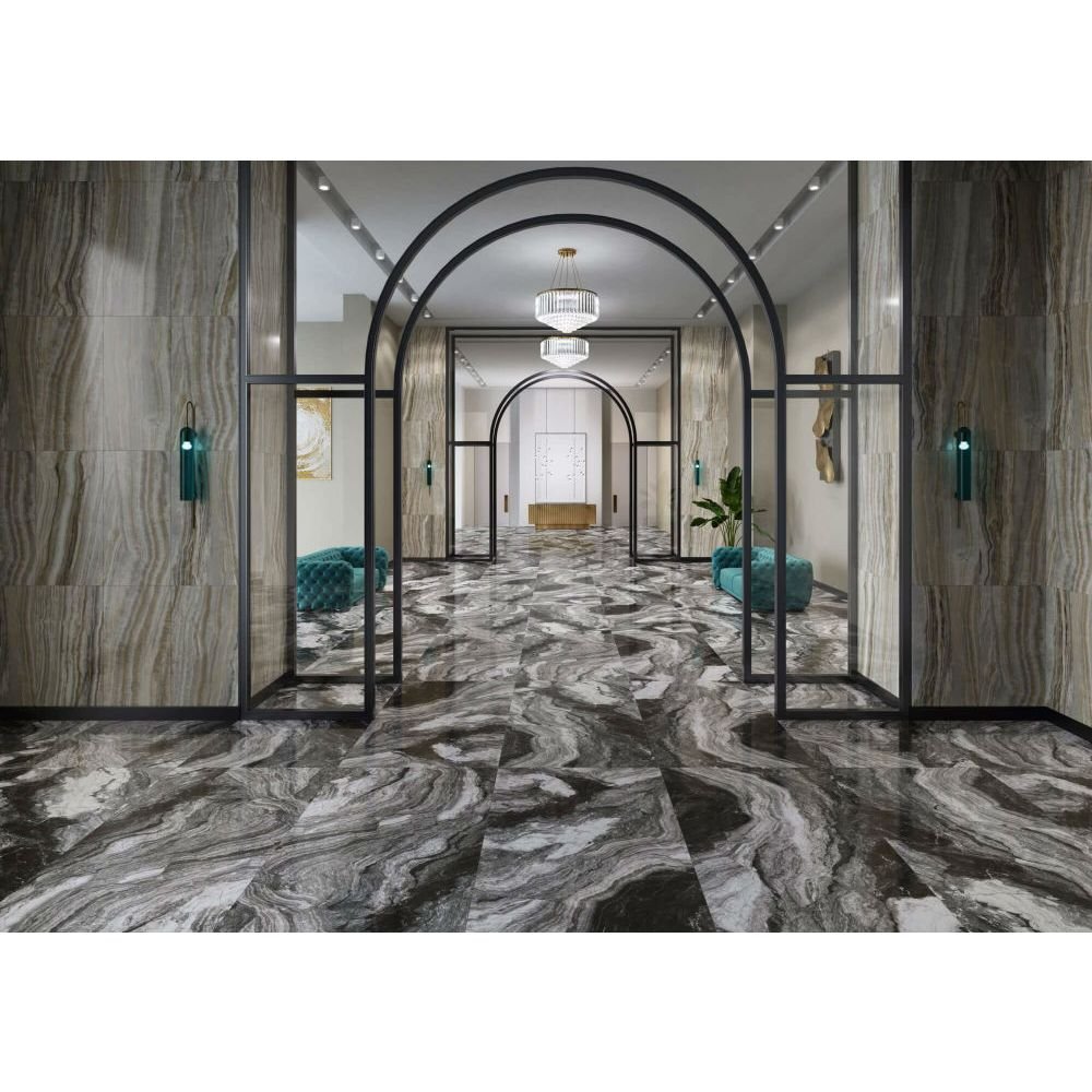 Керамогранит Kerama Marazzi (Керама Марацци) Ониче Зеленый Светлый Лаппатированный 60х119,5x0,9 см, SG567222R