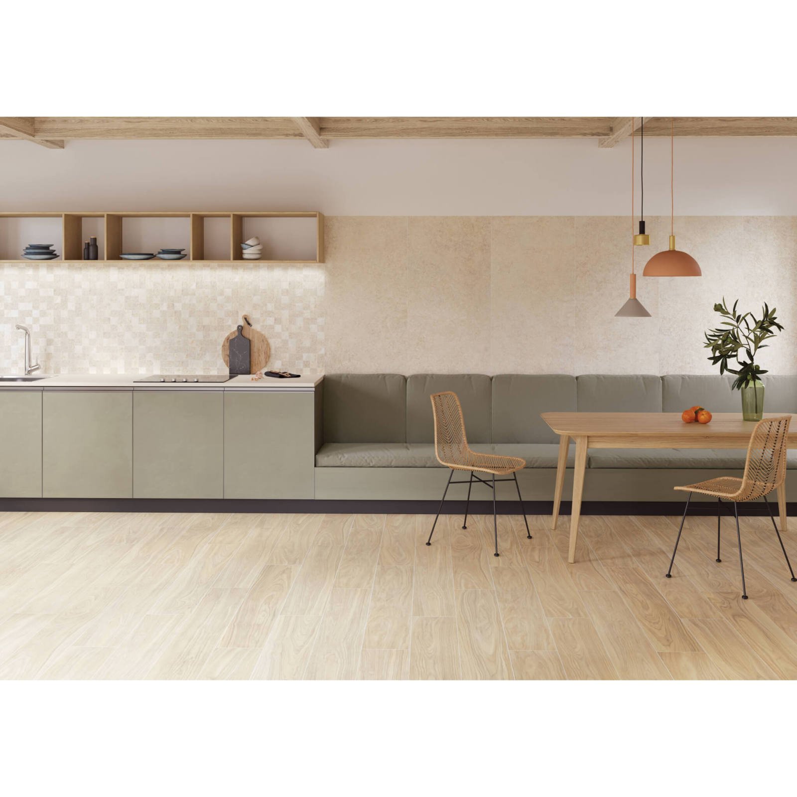 Керамогранит Vitra Wood-X Орех Беленый Матовый R10A Ректификат 20х120 см (K949582R0001VTE0)