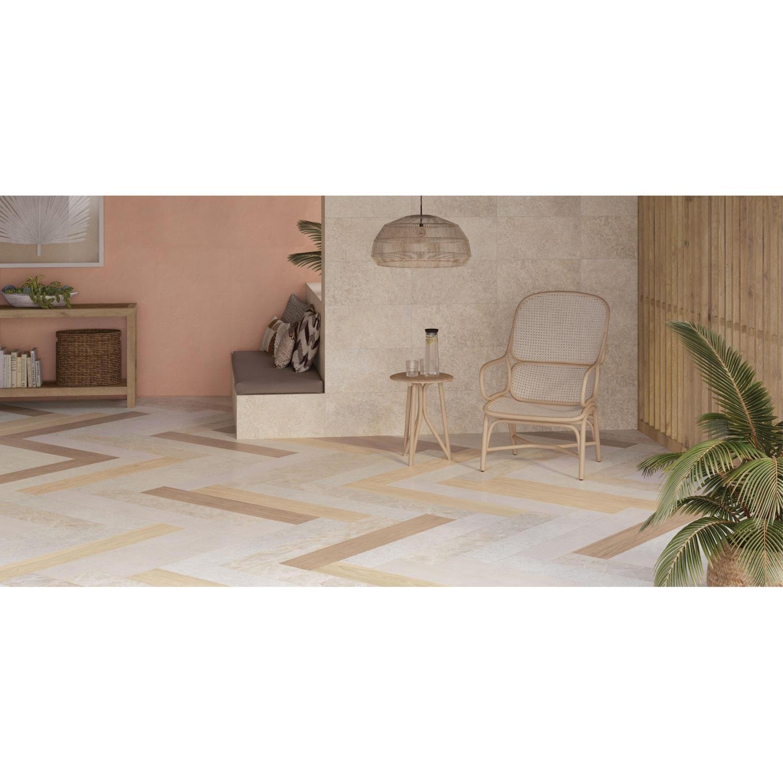Керамогранит Vitra Wood-X Орех Беленый Матовый R10A Ректификат 20х120 см (K949582R0001VTE0)