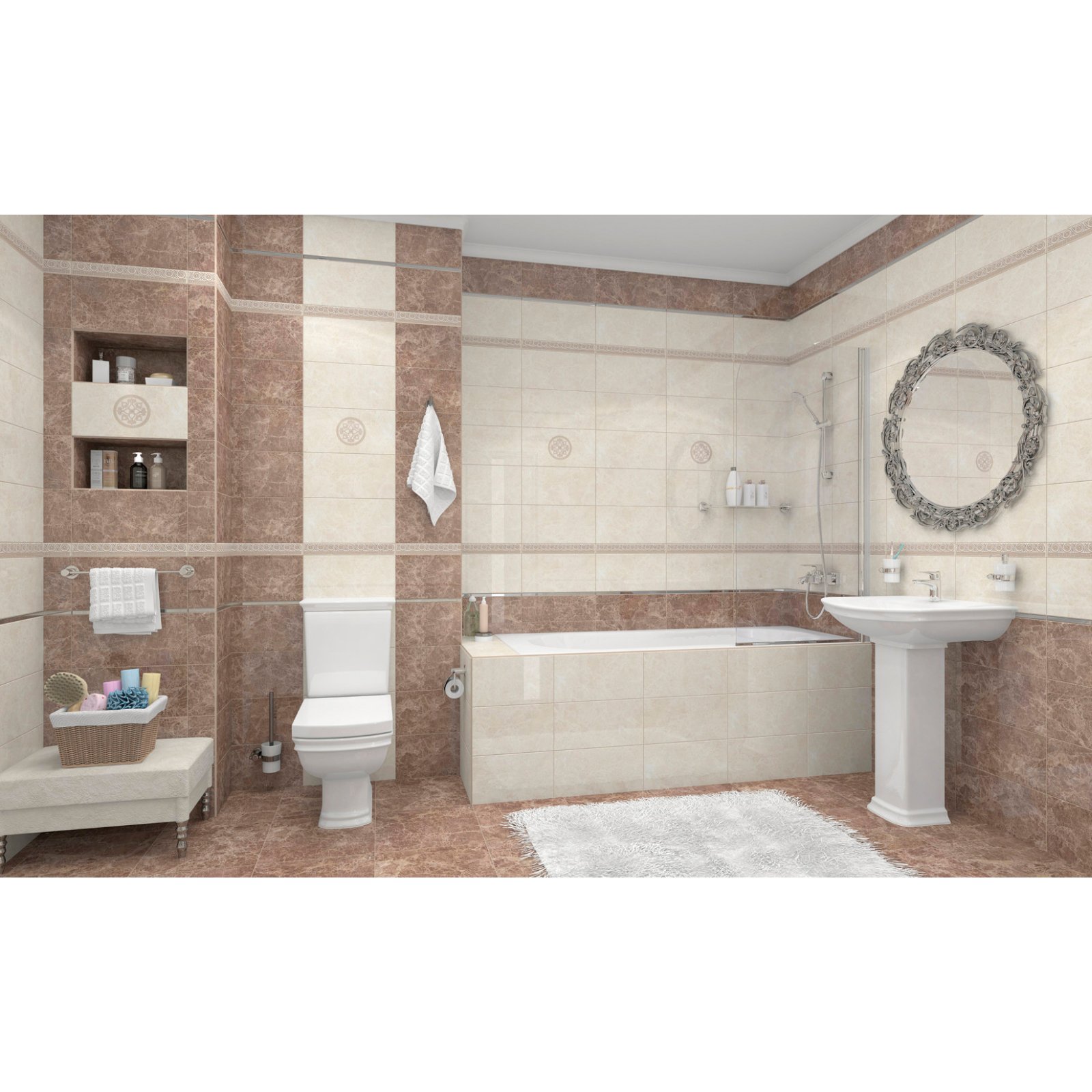 Бордюр Laparet (Лапарет) метал. серебро глянцевый 1,2х40 см