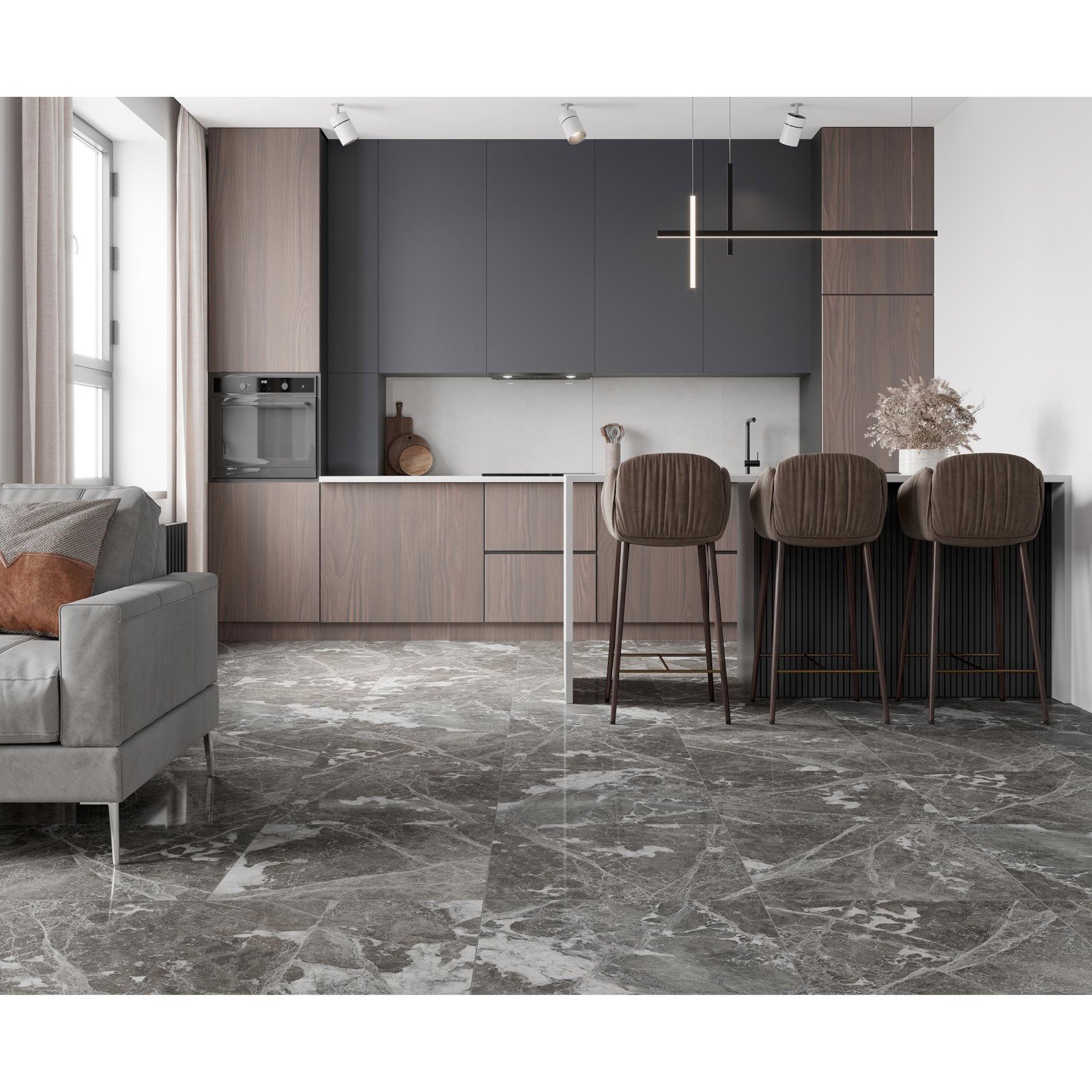 Керамогранит Laparet (Лапарет) Lustros Paradiso Gris 60х120 см Полированный