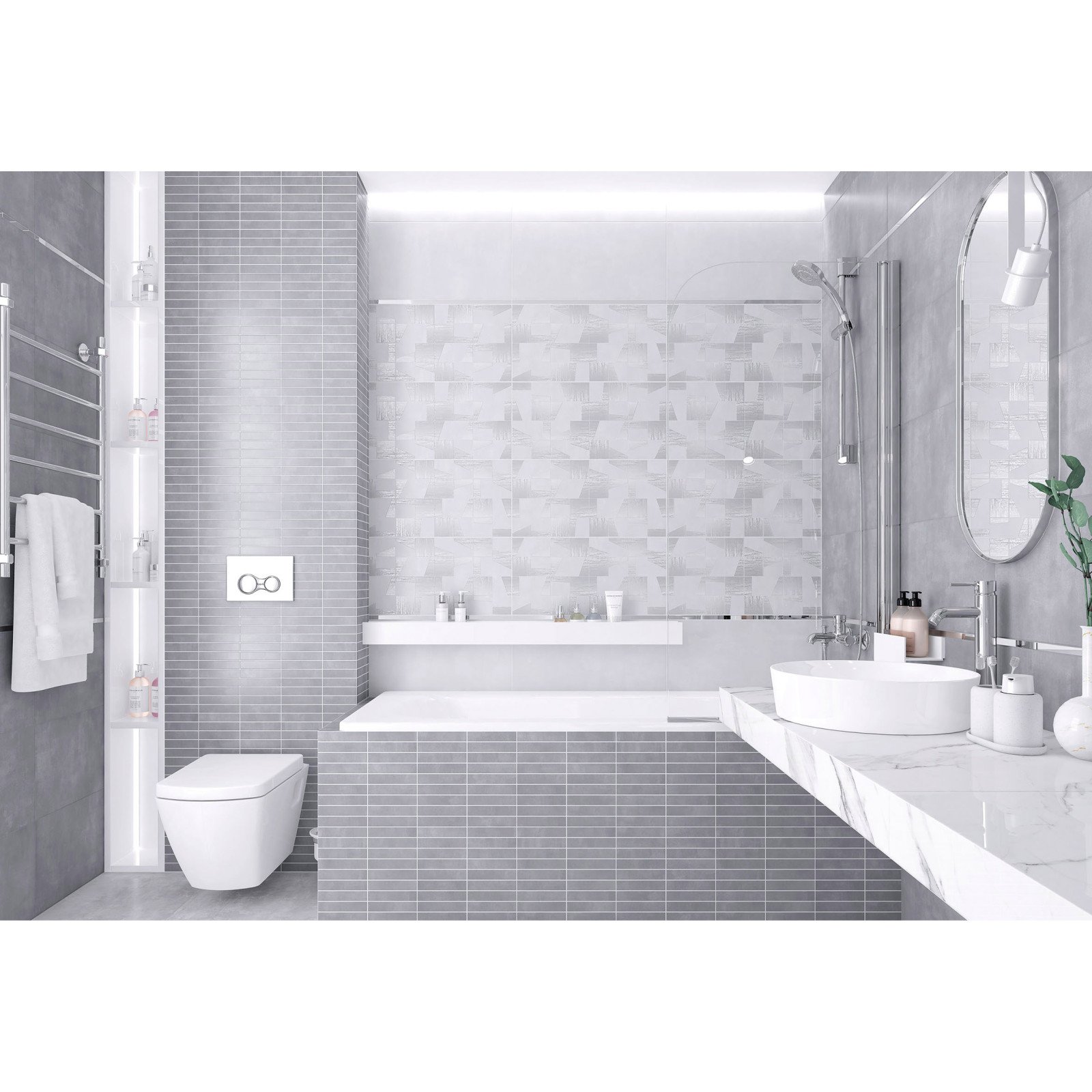 Плитка керамическая Laparet (Лапарет) Moby Мозаика серая 28,6х29,8 см