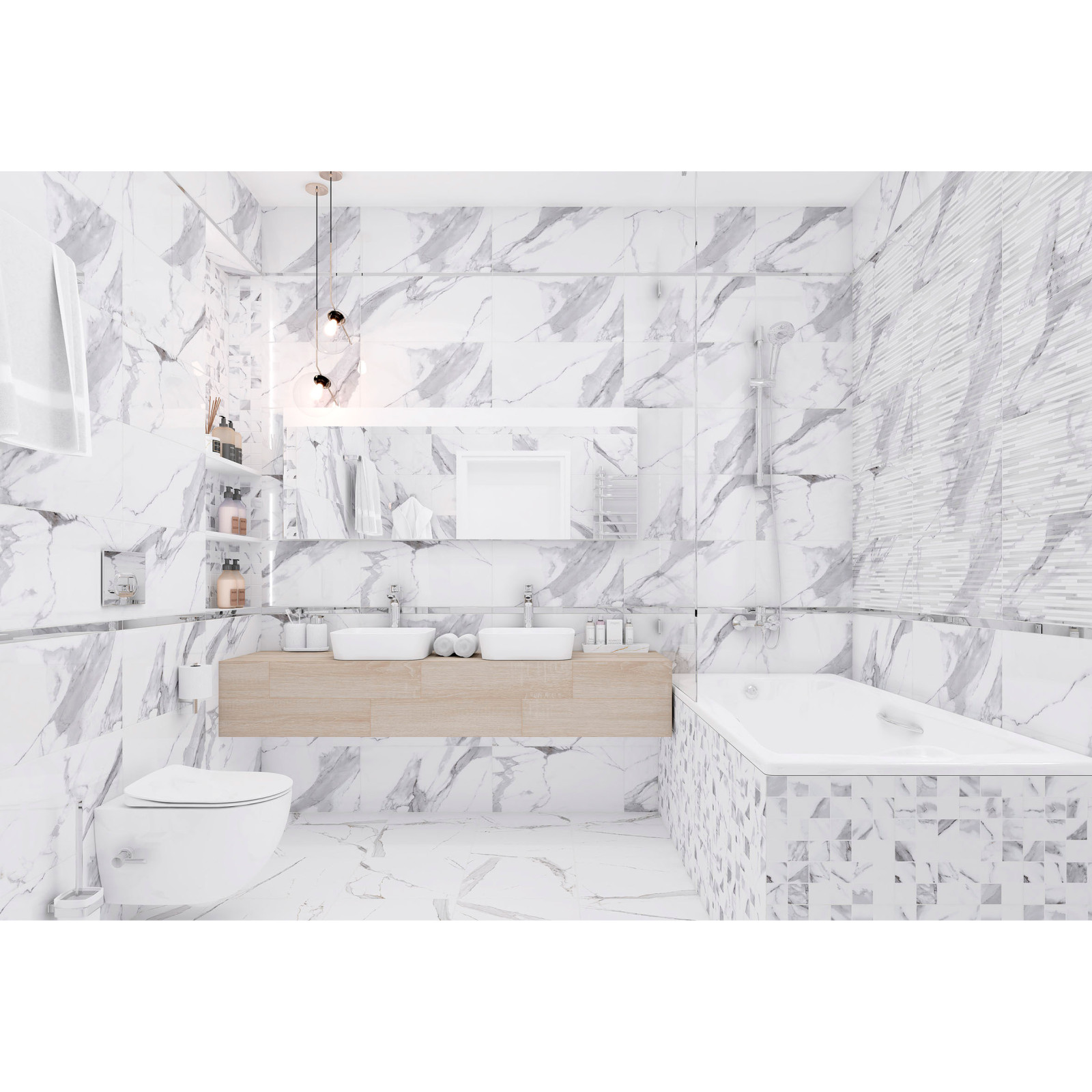 Плитка керамическая Laparet Suite Декор белый 18-03-00-3622 30х60 см