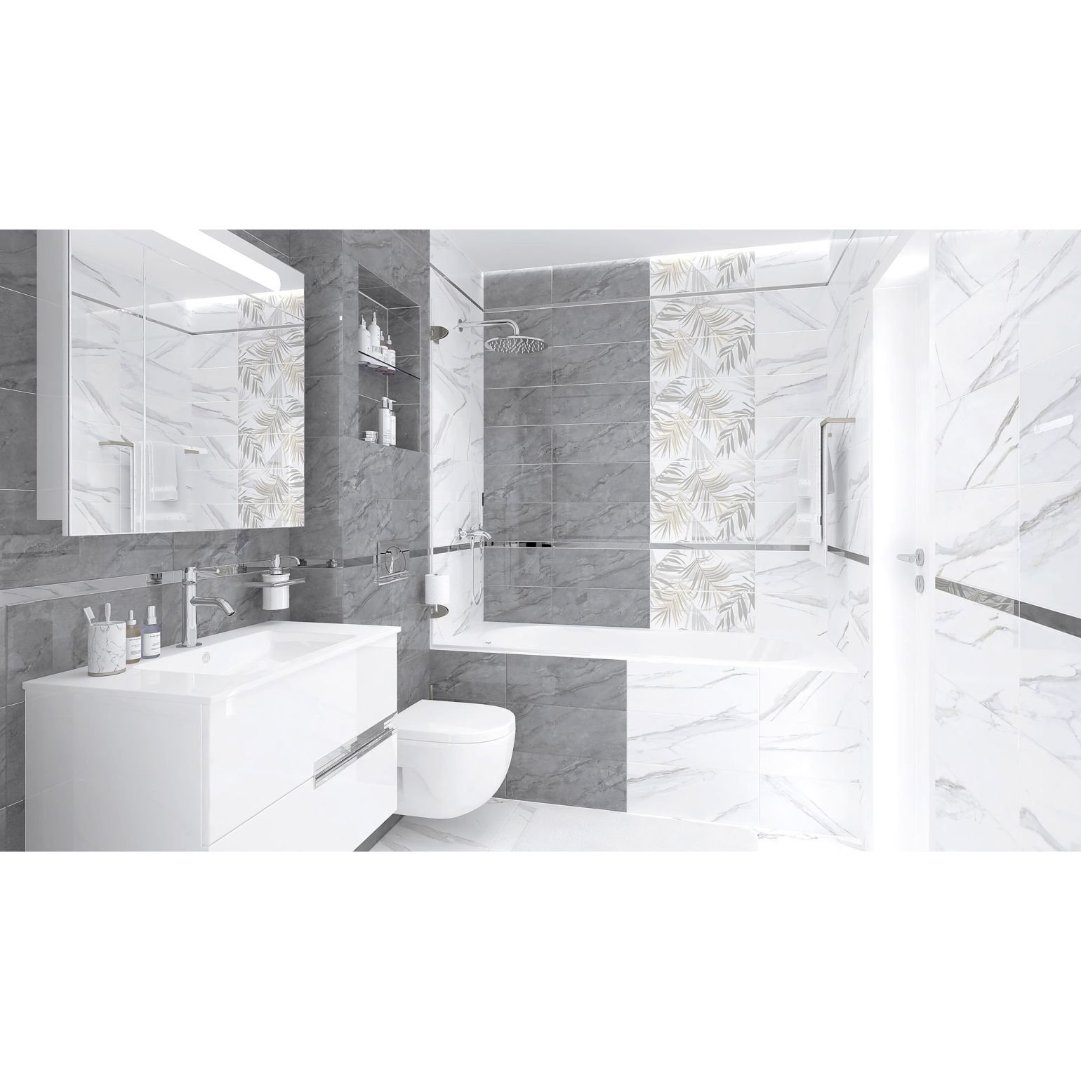 Настенная плитка Laparet (Лапарет) Aria 20х50 см Белый