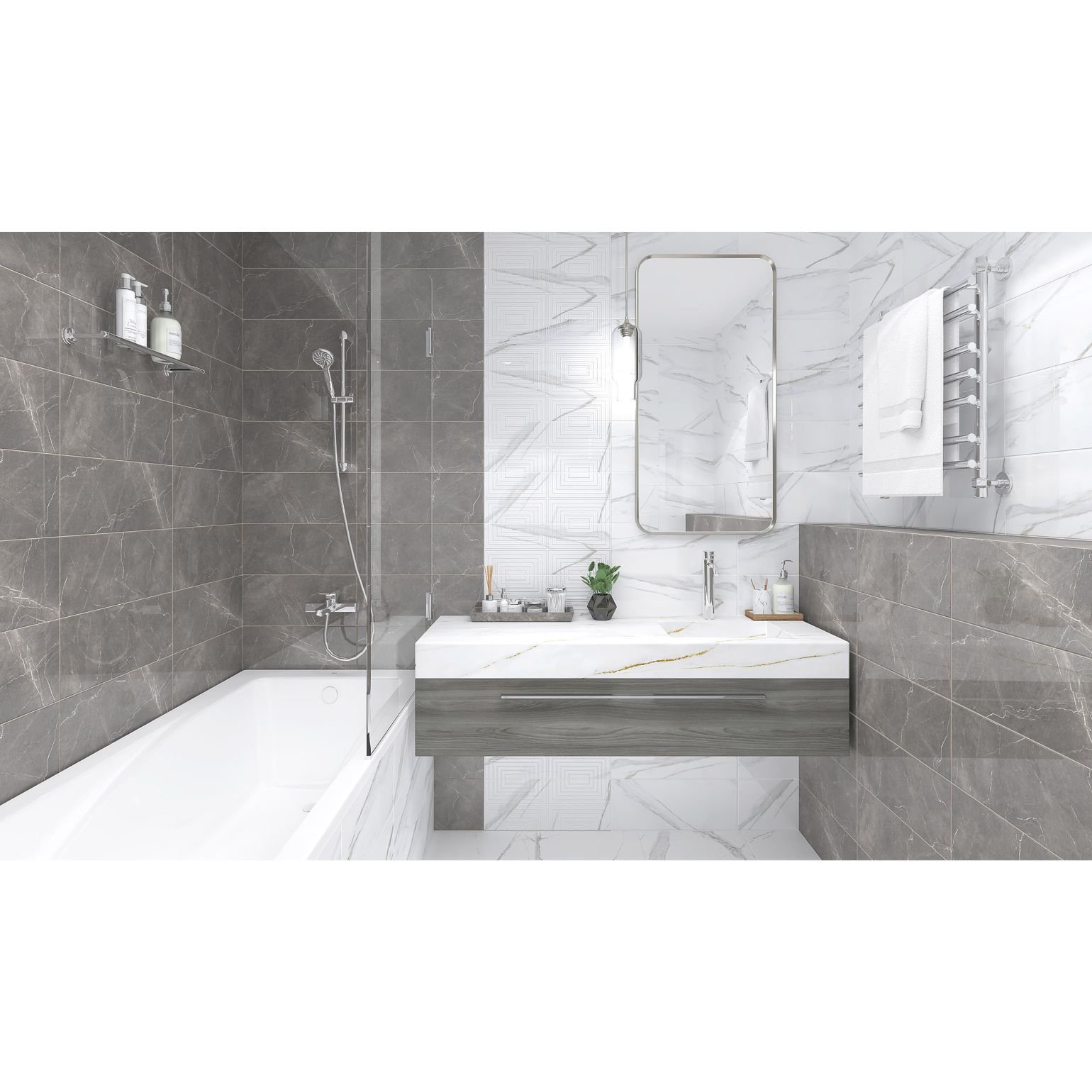 Настенная плитка Laparet (Лапарет) Aria 20х50 см Белый